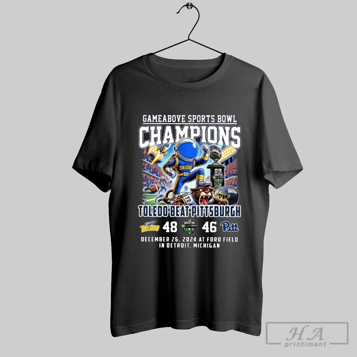 Official Toledo Rockets Beat Pittsburgh Gameabove Bowl Champions 2024 Celebrating T Shirts