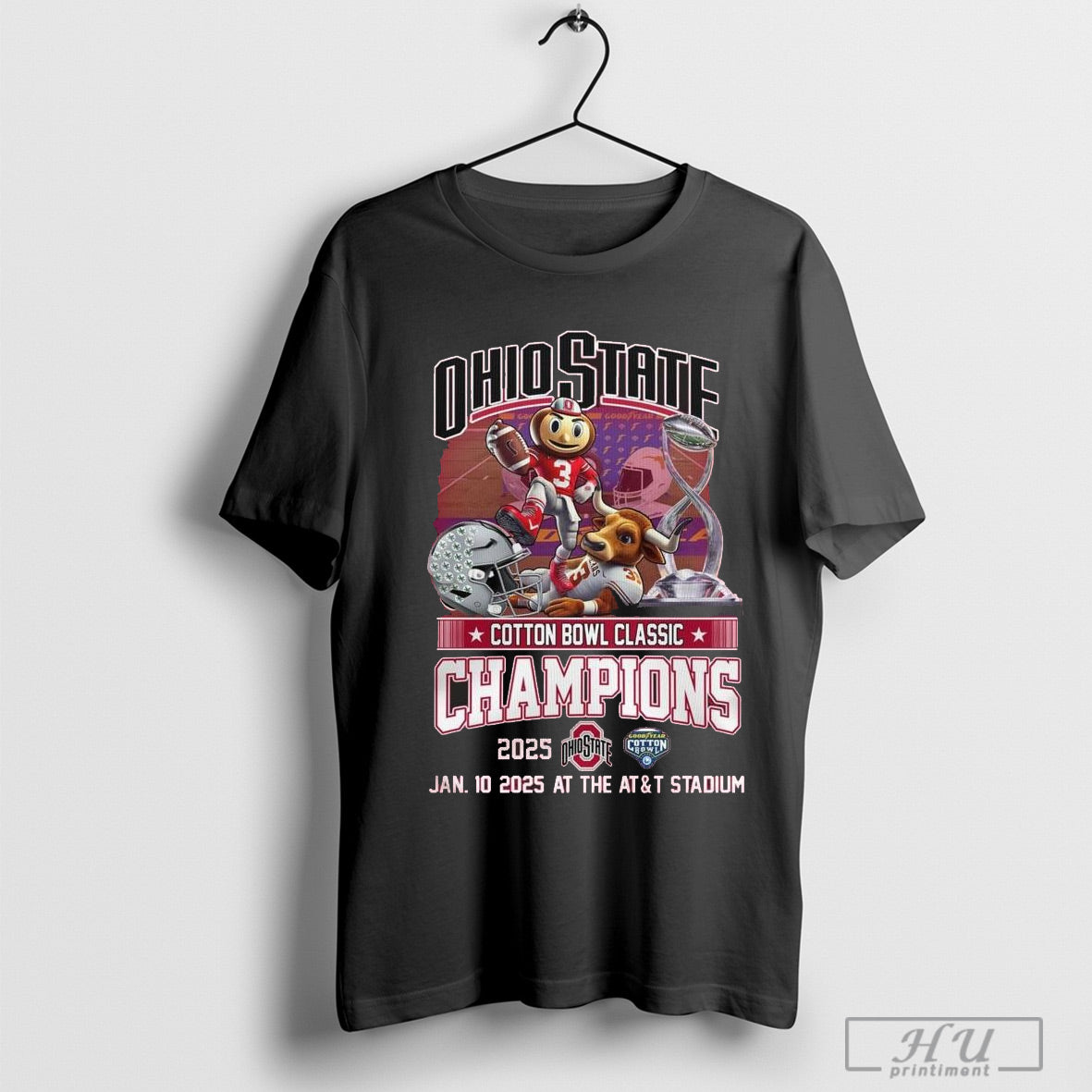 Ohio State Buckeyes Cotton Bowl Classic Champions 2025 Jan 10 2025 Mascot Shirt