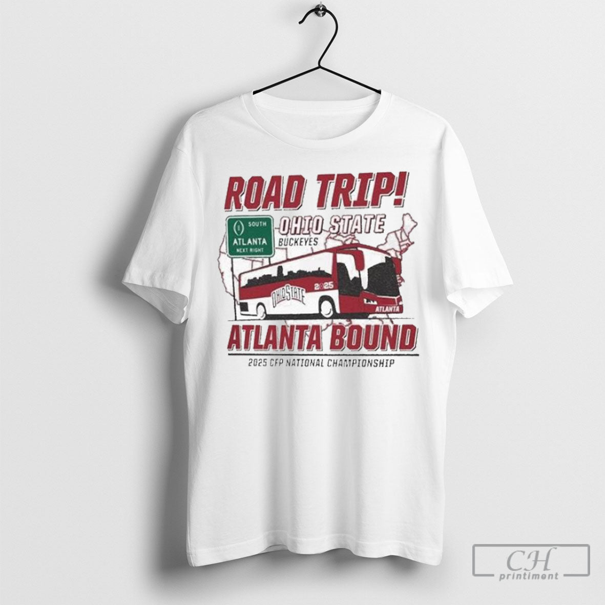 Ohio State Buckeyes College Football Playoff 2025 National Championship Road Trip Bus T Shirt