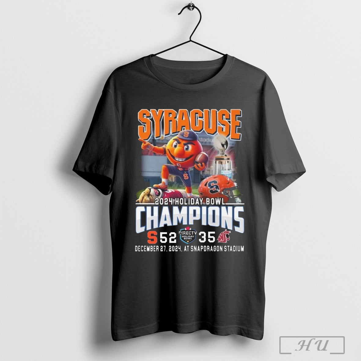 Syracuse Orange Mascot 2024 Holiday Bowl Champions Snapdragon Stadium T Shirt