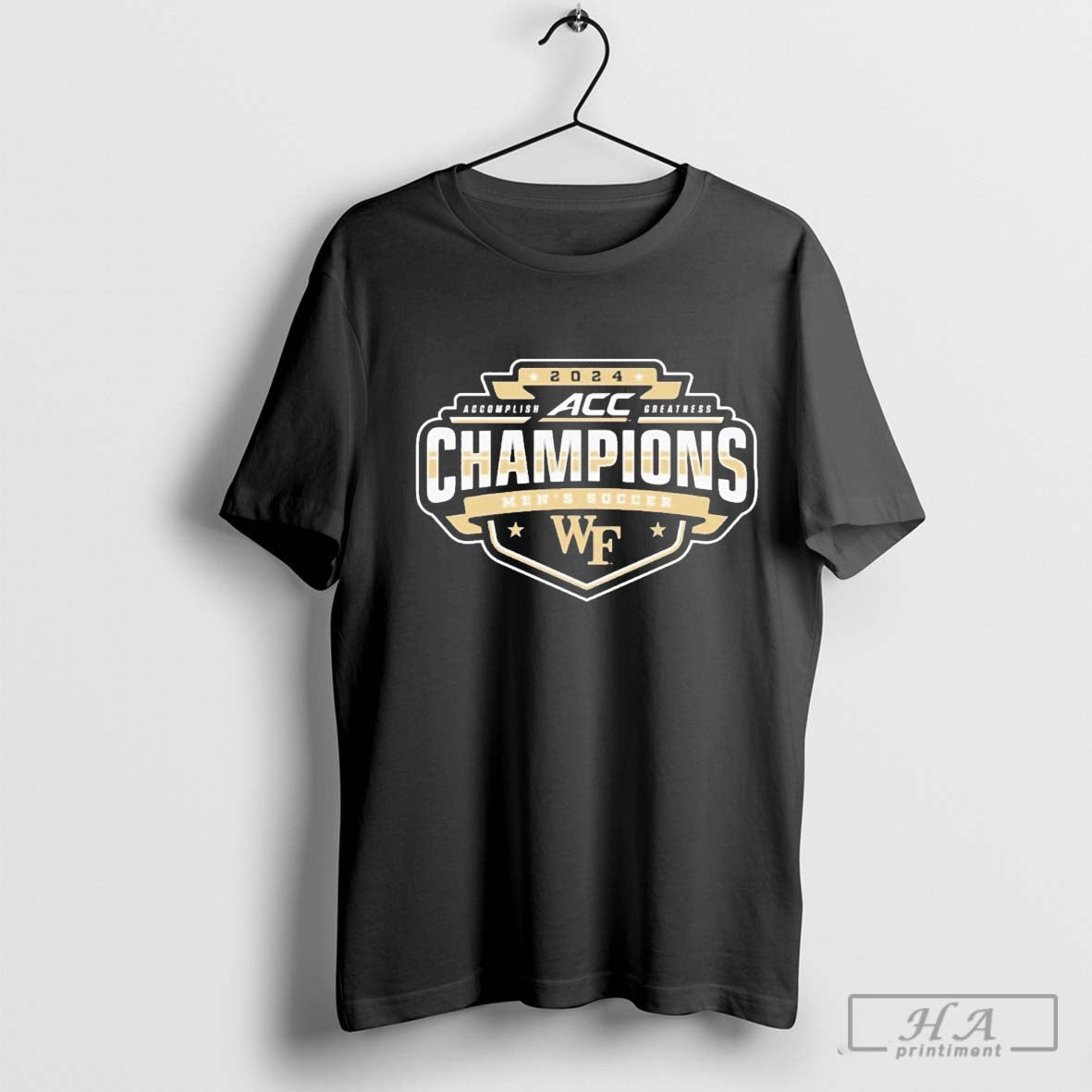 Official Wake Forest University Men’s Soccer 2024 ACC Tournament Champions T-Shirt