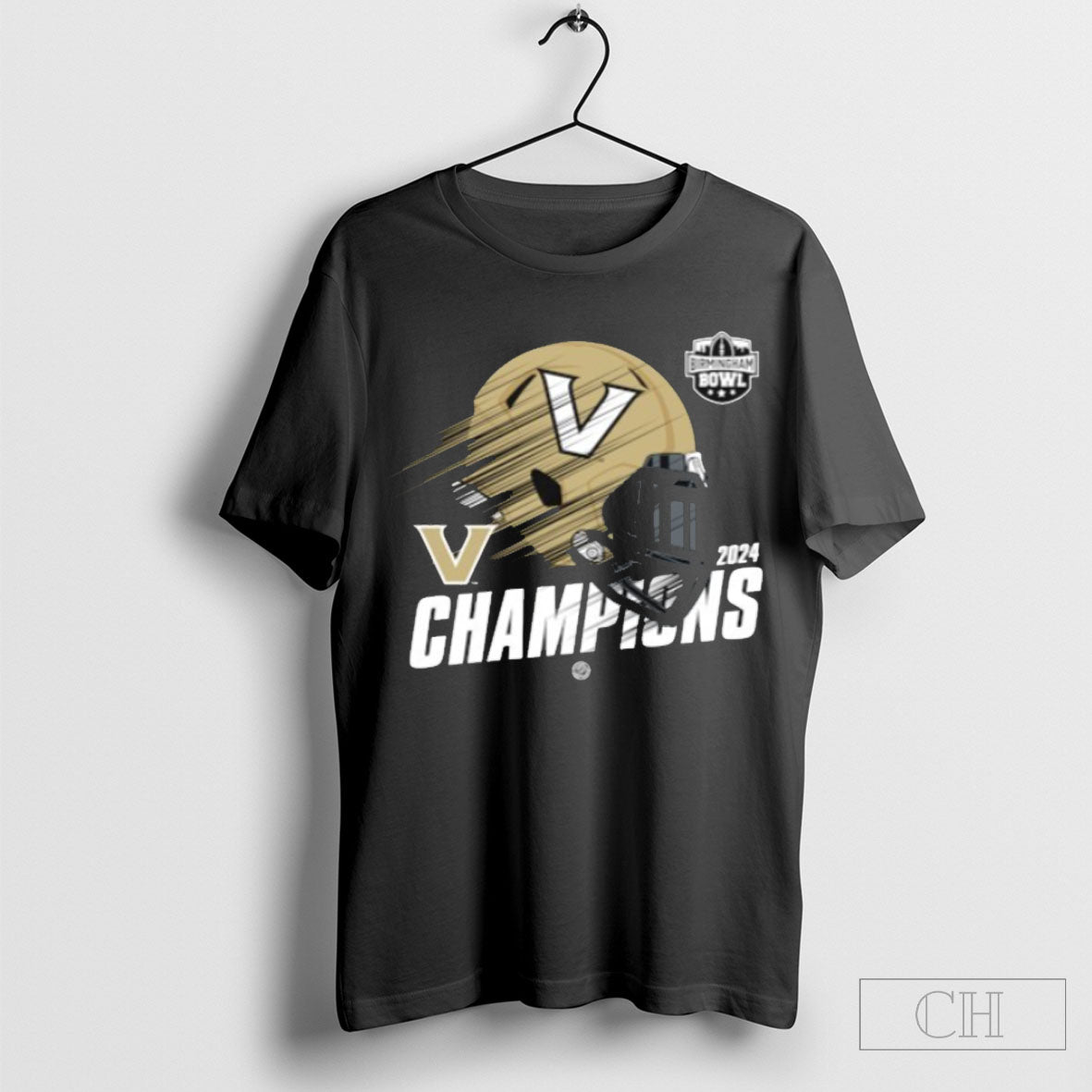 Official Vanderbilt Commodores Birmingham Bowl Champions Vintage Helmet Shirt