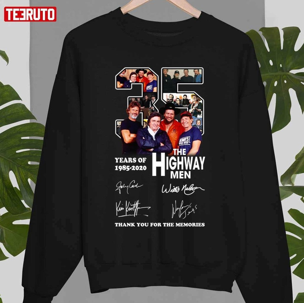 35 Years Anniversary The Highwaymen Band With Signature Unisex Sweatshirt