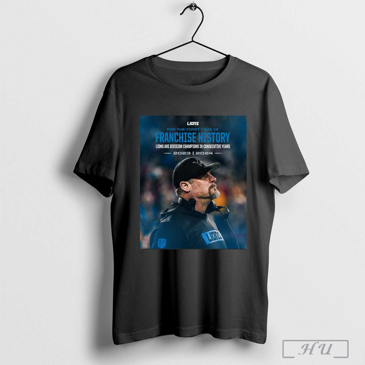 Poster Detroit Lions For The First Time In Franchise History Lions Are Division Champions In Consecutive Years 2023 2024 T Shirt