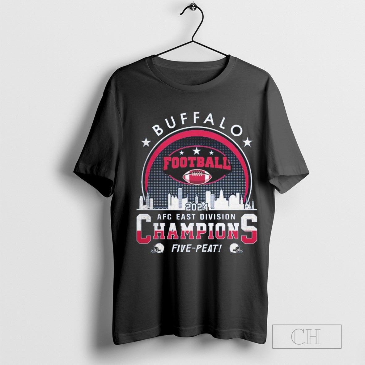Buffalo Bills Football 2024 AFC East Champions Skyline Five Peat shirt