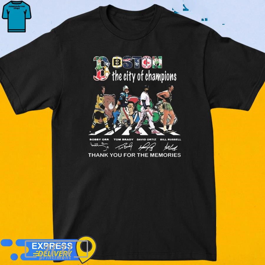 Boston the City of Champions Abbey Road Thank You for the Memories Signatures Shirt