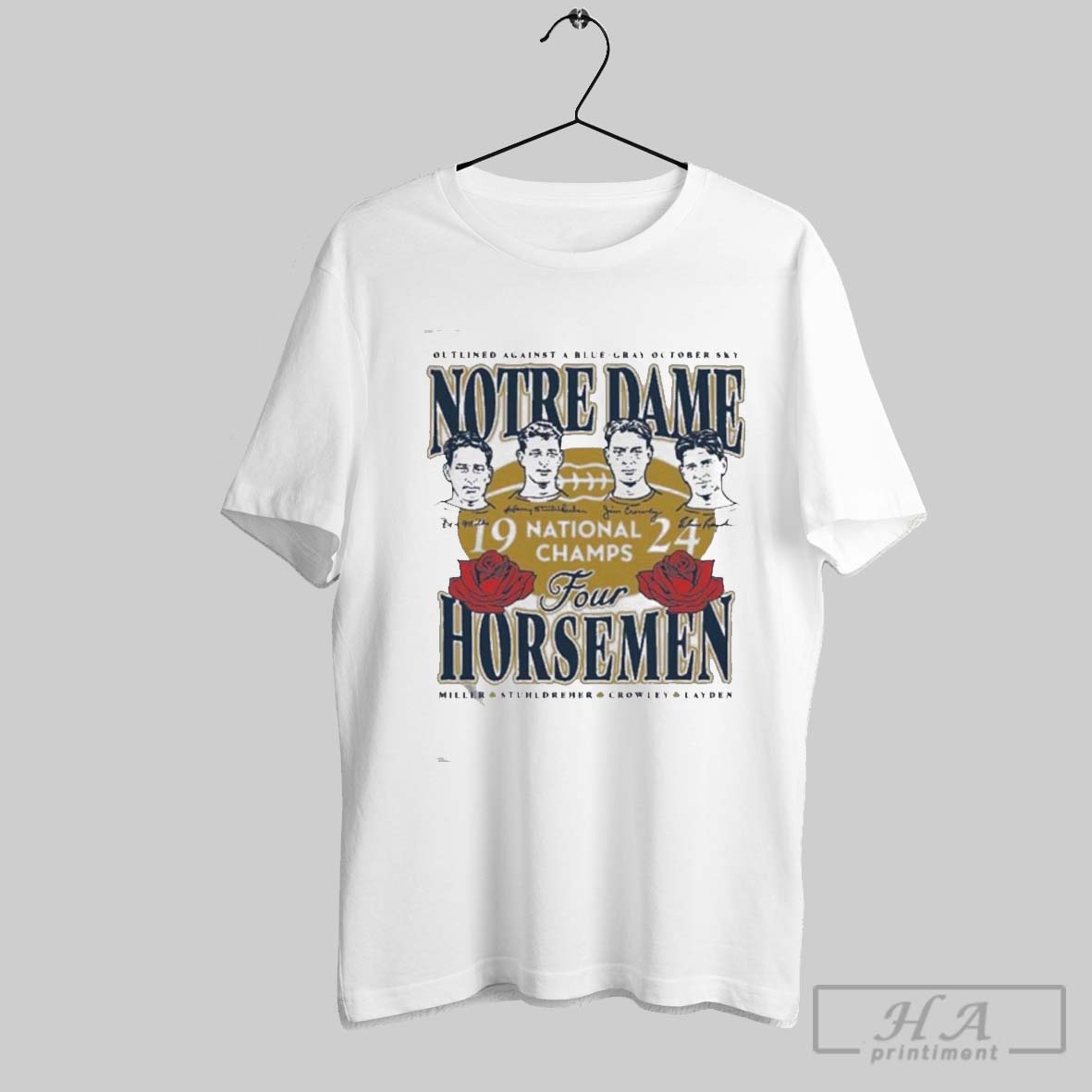 Original Best Notre Dame 1924 Four Horsemen Championship Rose T Shirt