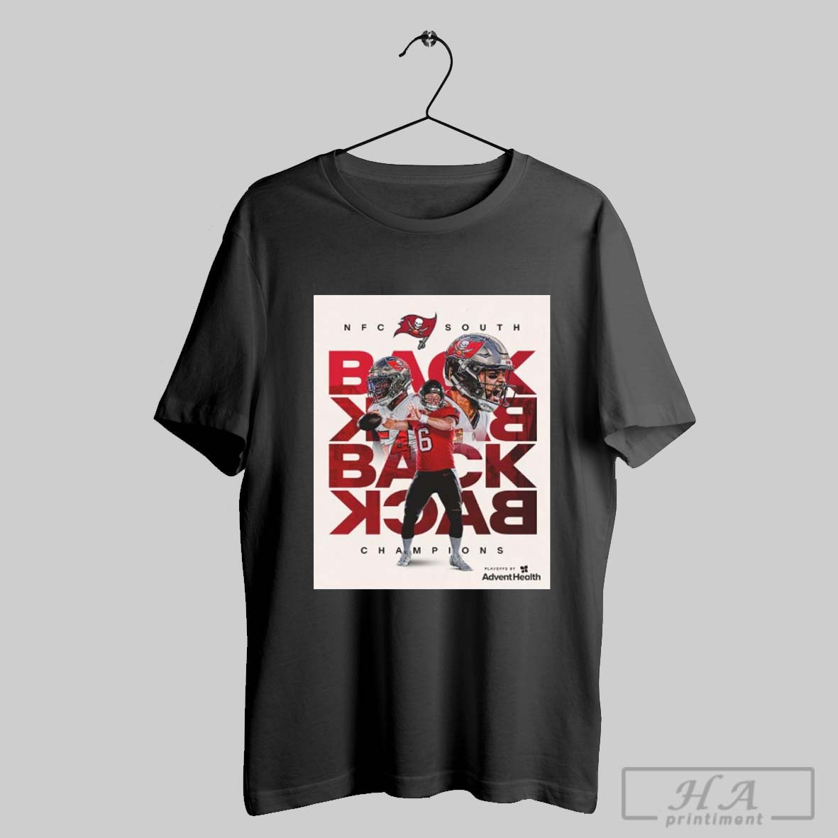 Poster Tampa Bay Buccaneers Nfl Football 2025 Nfc South Back To Back To Back To Back Champions T Shirt