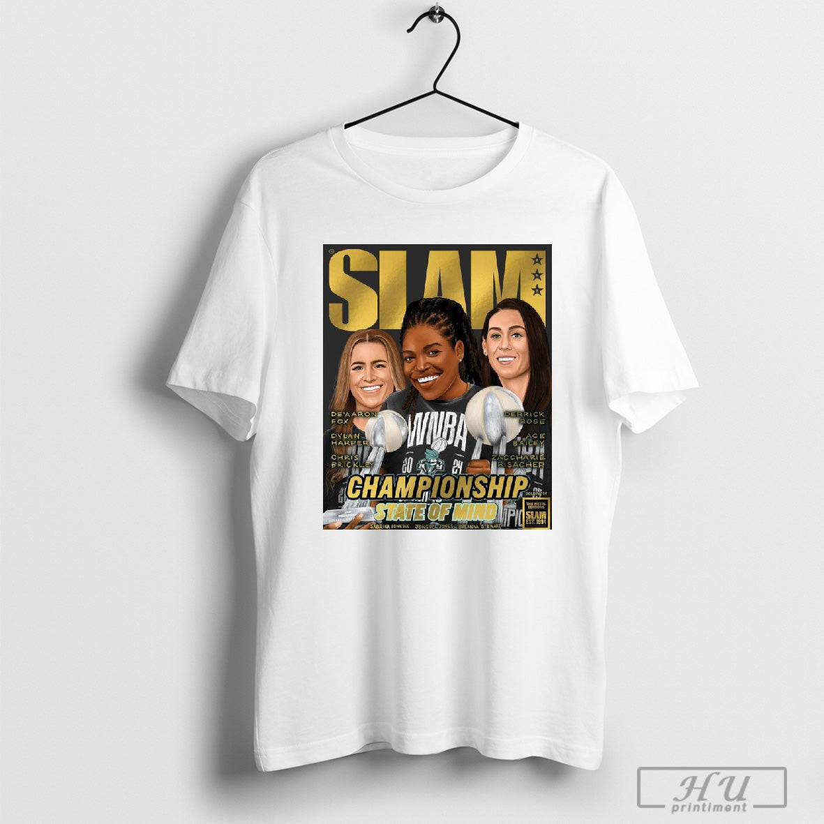 Poster SLAM Gold Metal New York Liberty WNBA 2024 Championship State Of Mind Sabrina Jonquel Jones Breanna Stewart T-shirt