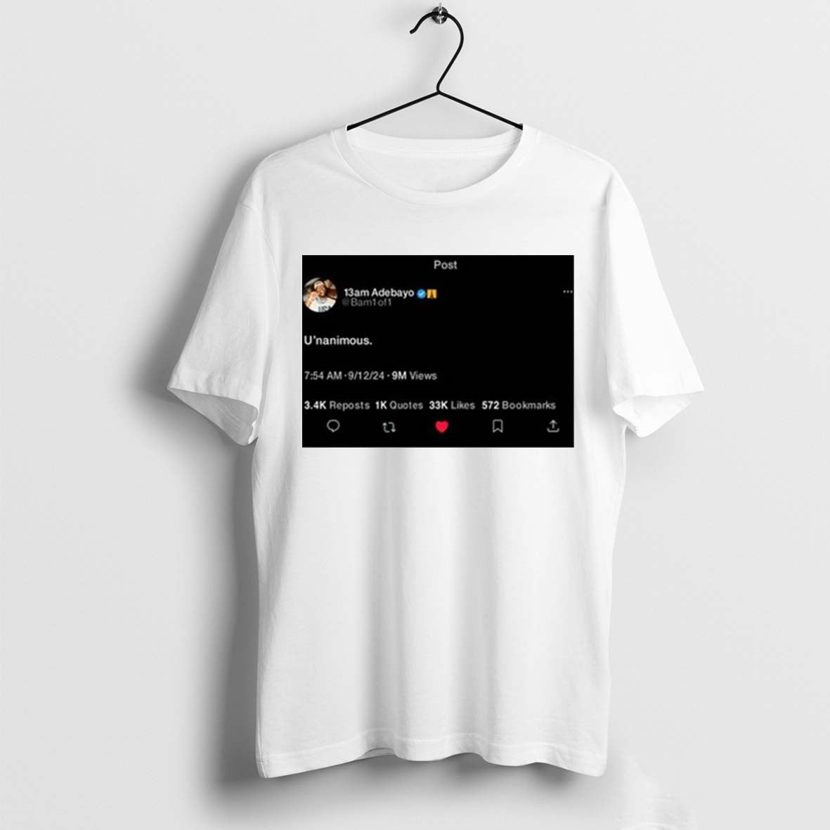 13am Adebayo Unanimous Twitter Tee T-Shirt