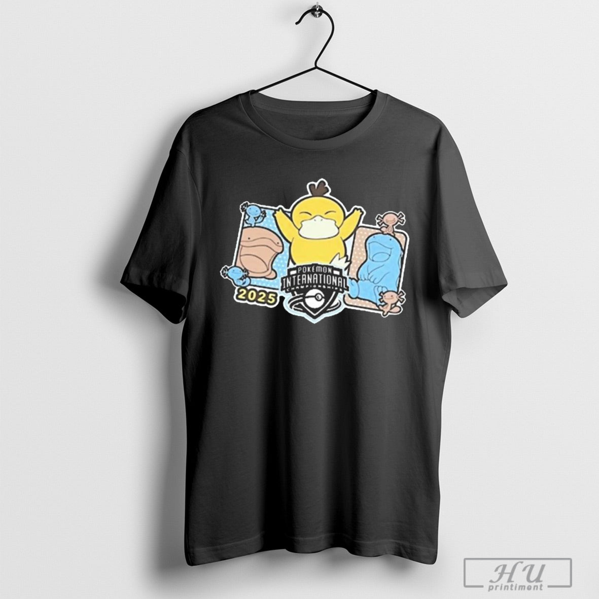 2025 Pokemon Europe International Championships Psyduck Painting T Shirt Sweatshirt