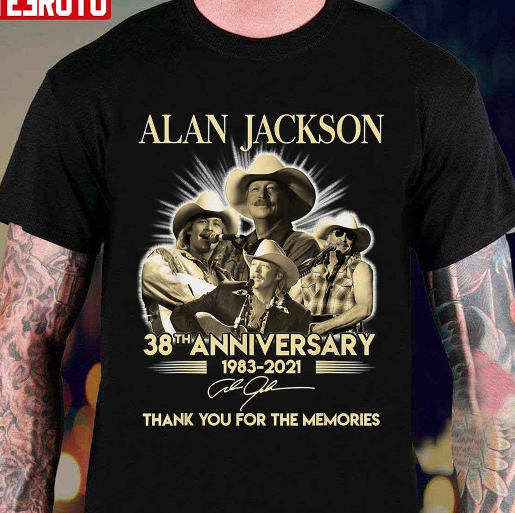 38th Anniversary Alan Jackson Thank You For The Memories For Fans Unisex T-shirt