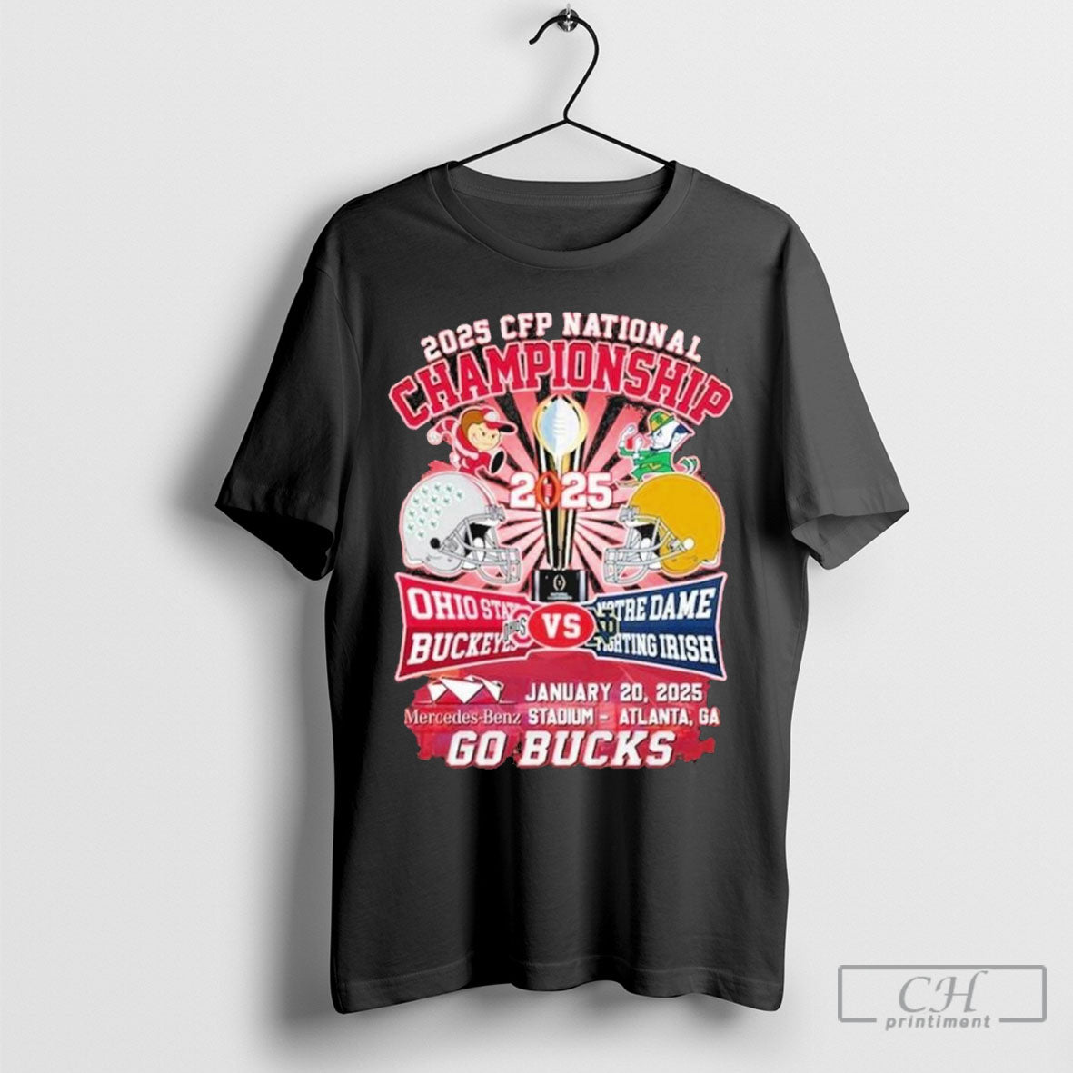 2025 Cfp National Championship Ohio State Vs Notre Dame Go Bucks T Shirt