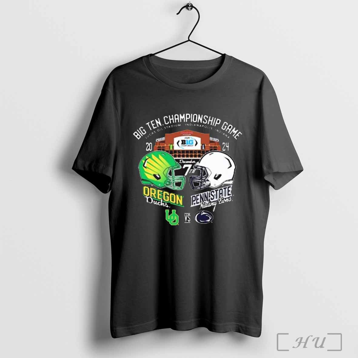 Big Ten Football Championship Game Lucas Oil Stadium Oregon Ducks Vs Penn State Nittany Lions Helmet T-shirt