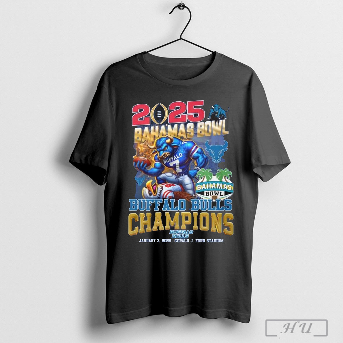 2025 Bahamas Bowl Champions Ncaa Buffalo Bulls Mascot Jan 3 2025 Shirt
