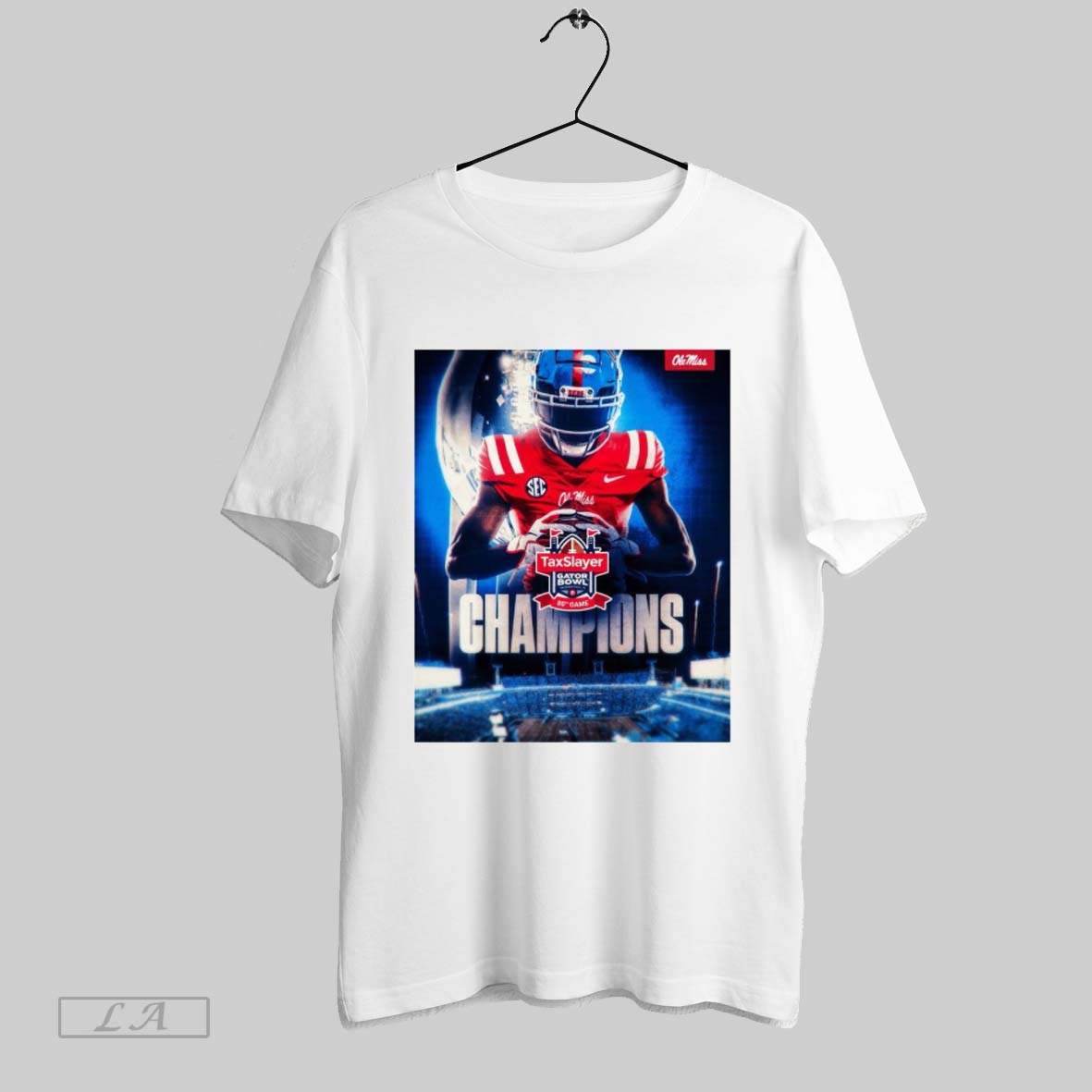 Official Poster Ole Miss Rebels Win Duke Blue Devils Taxslayer Gator Bowl Football 80th Game Champions T Shirt