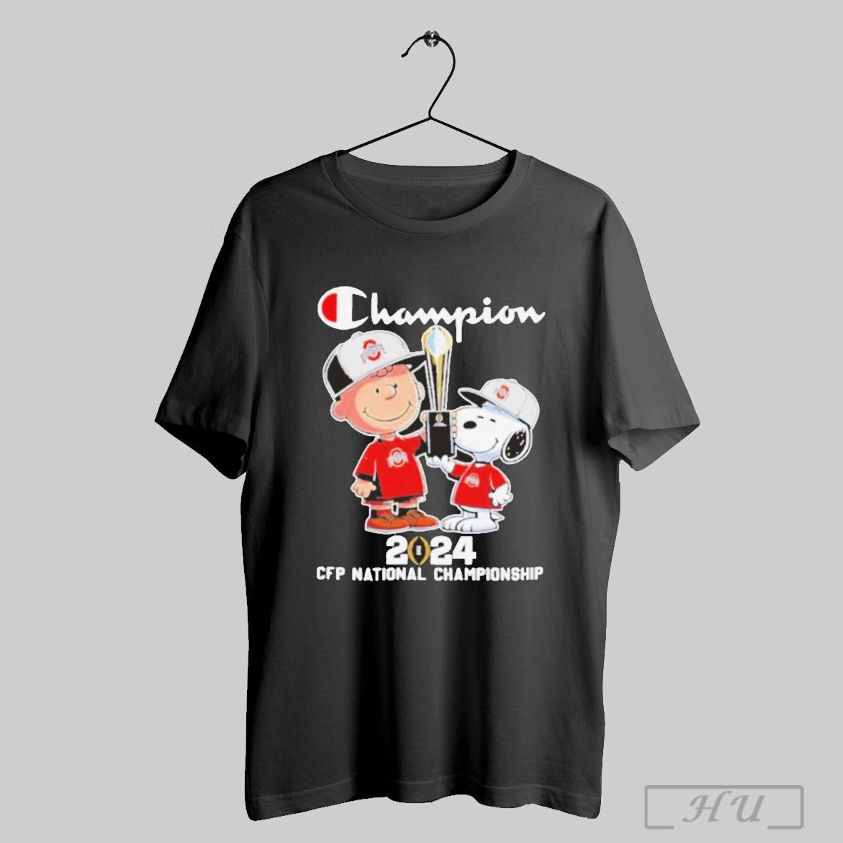 2024 Cfp National Championship Snoopy And Charlie Brown Ohio State Buckeyes Trophy Shirt Sweatshirt Poster
