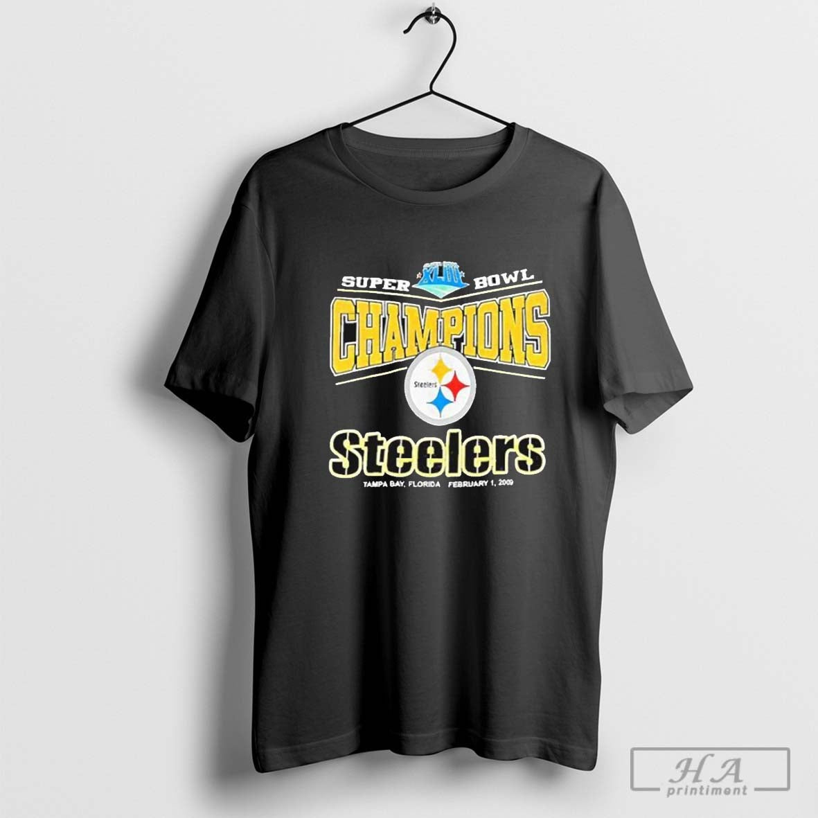 Super XLIII Bowl Champions Steelers Tampa Bay Floria FEB 1 2009 Shirt