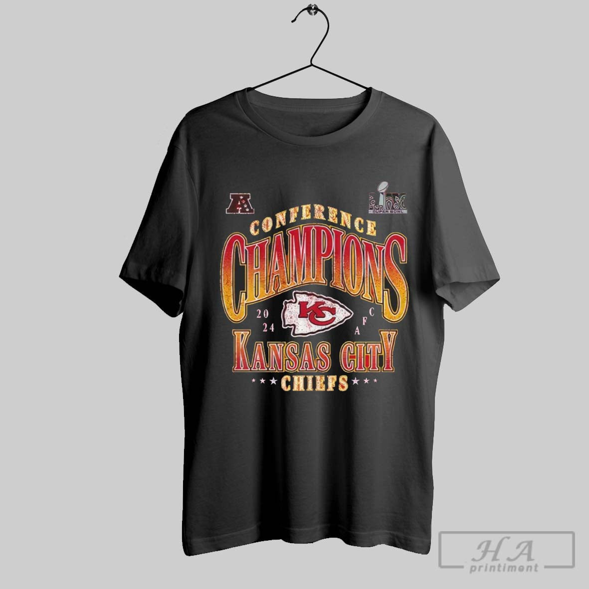 2024 Acf Conference Champions Super Bowl Lix Vintage Retro Kansas City Chiefs Win Buffalo Bills T Shirt