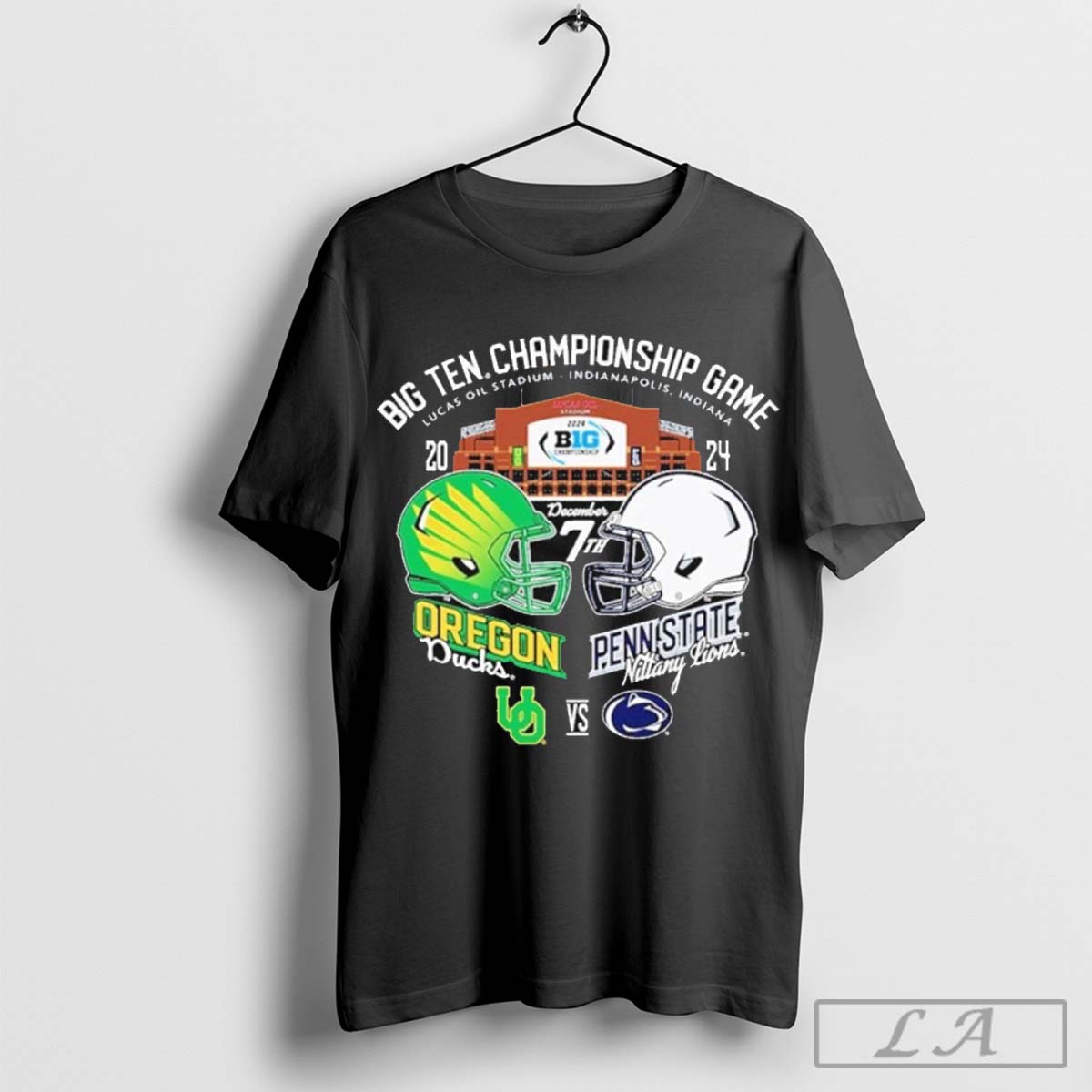 Oregon Ducks vs Penn State Nittany Lions 2024 Big Ten Football Championship Lucas Oil Stadium Indianapolis, Indiana Shirt