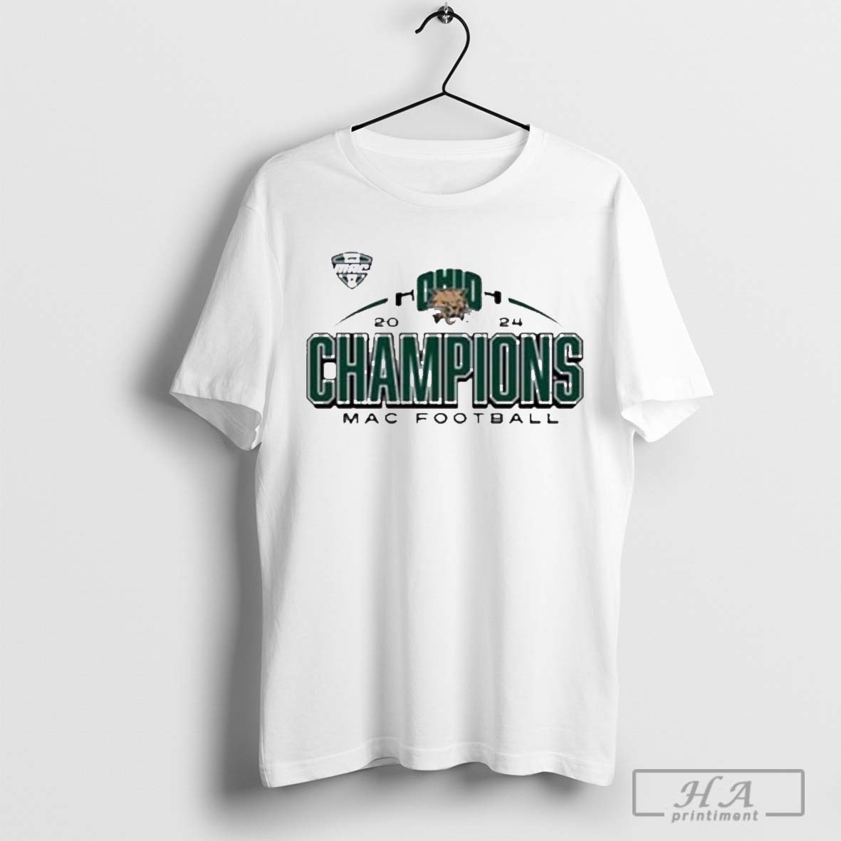 Ohio Bobcats White 2024 Mac Football Champions Shirt