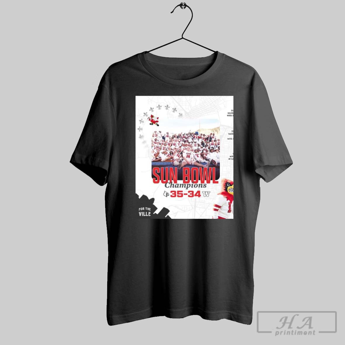 Official Sun Bowl Champions Louisville Cardinals Win 35 34 Washington Huskies Final Score Dec 31 2024 Poster T Shirt