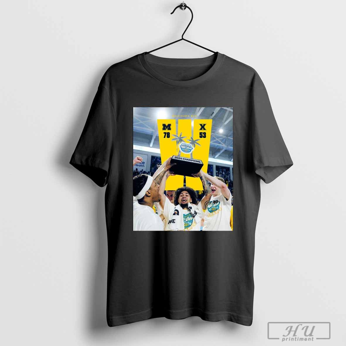 Poster The Michigan Wolverines Win Fort Myers Tip-Off 2024 Champions NCAA T-shirt