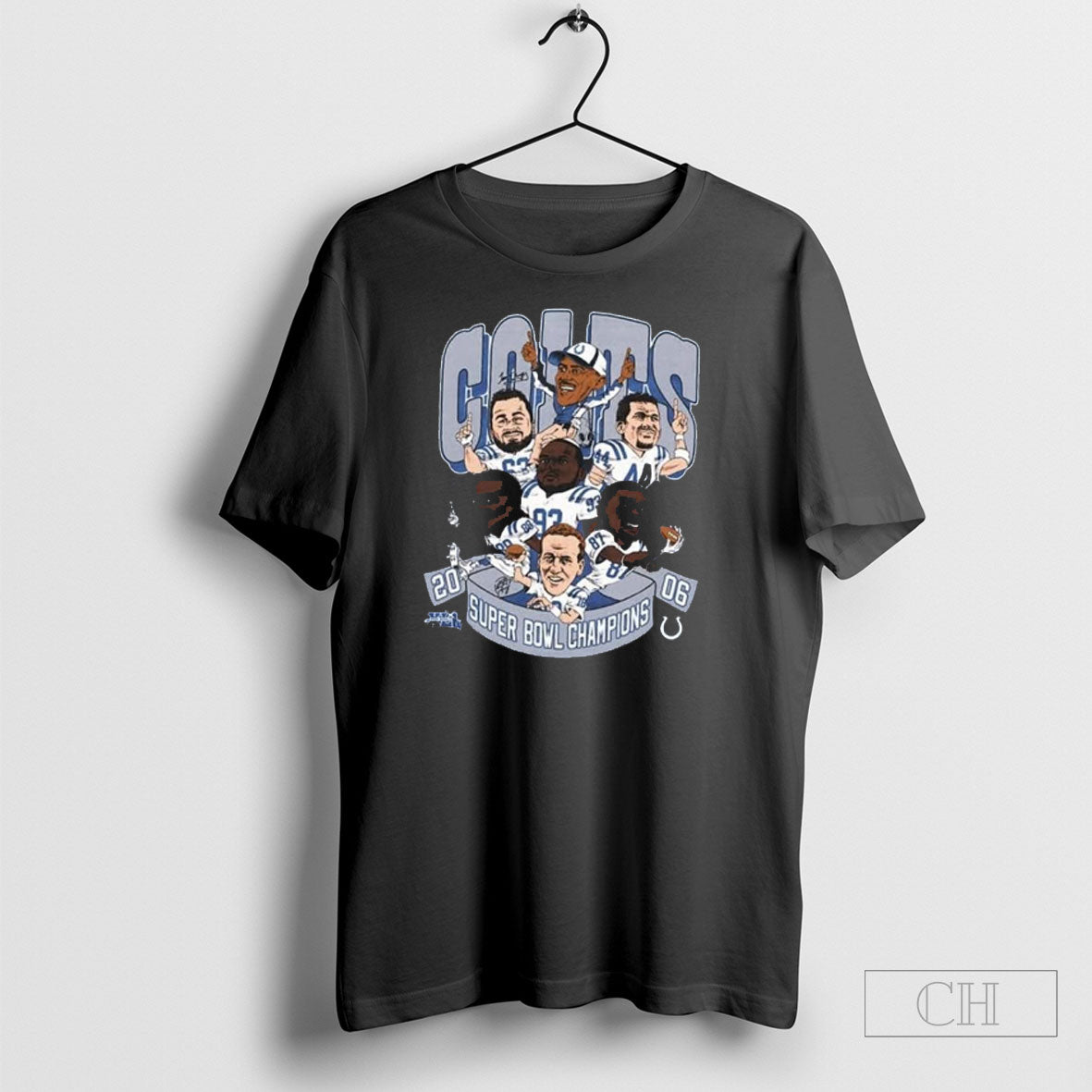 Official Super Bowl Champions 2006 Indianapolis Colts Caricatures Signatures Painting Shirt