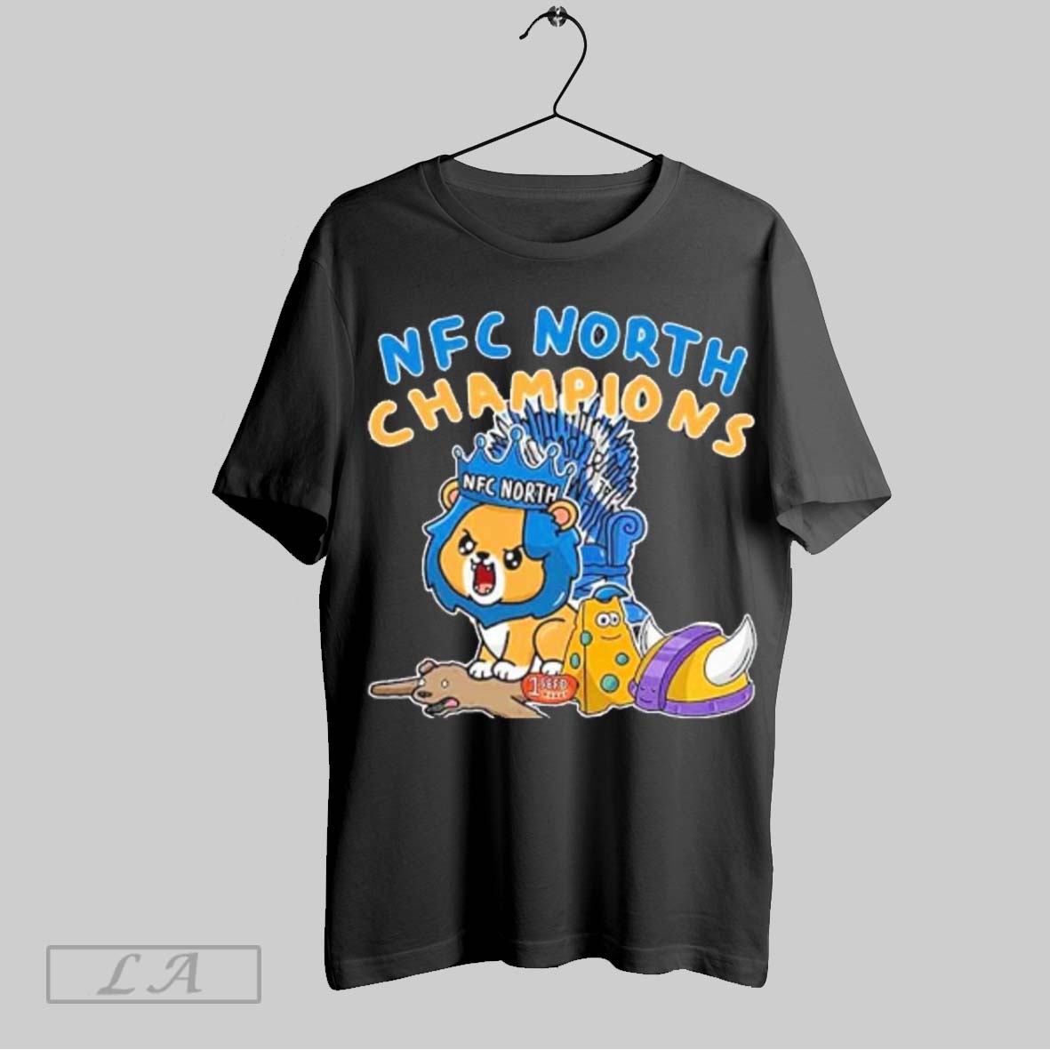 Official Seed 1 Detroit Lions The King Of Nfc North Champions Nfl 2024 2025 T Shirt