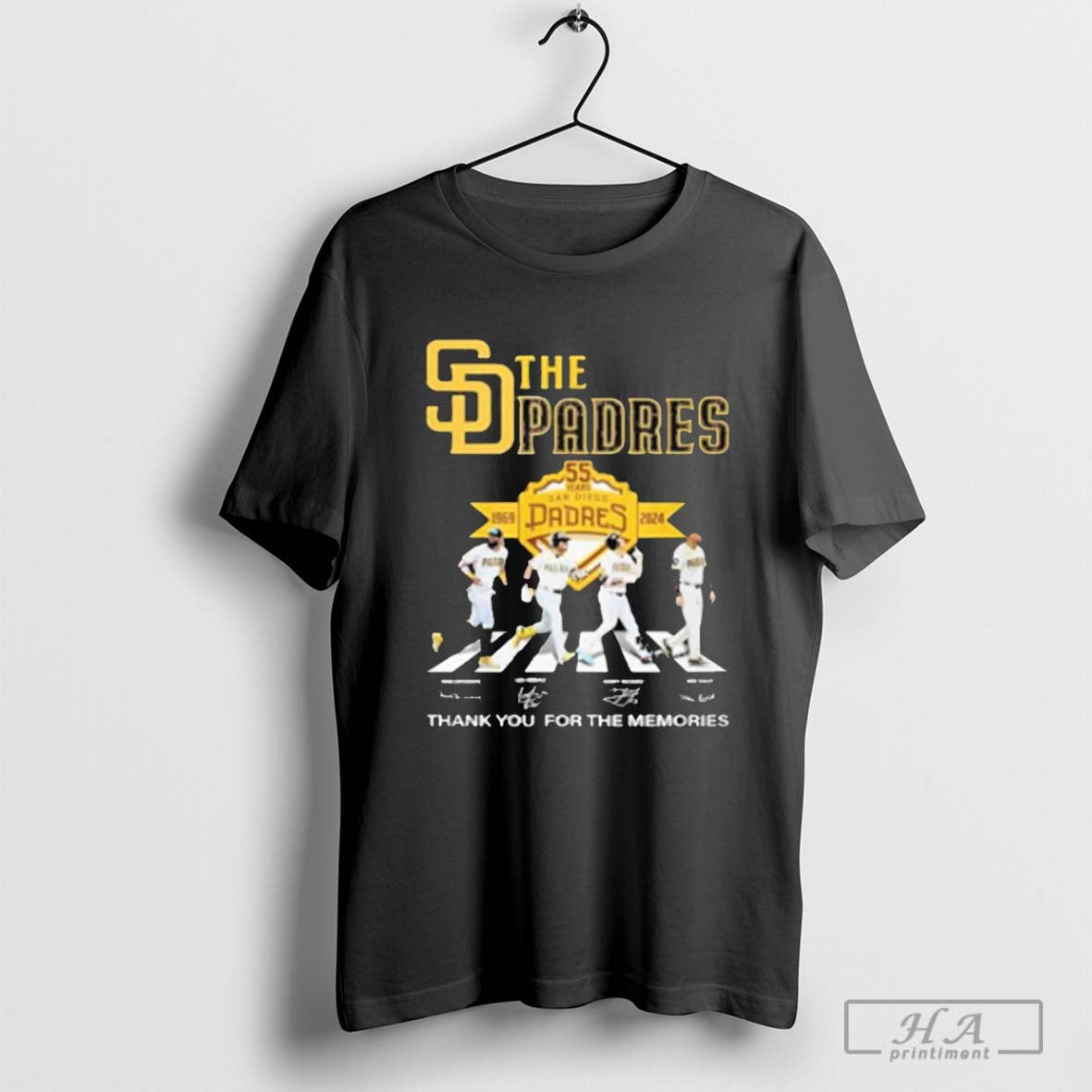 Official San Diego Padres 55 Years Of The Padres Champions 1969-2024 Thank You T-Shirt