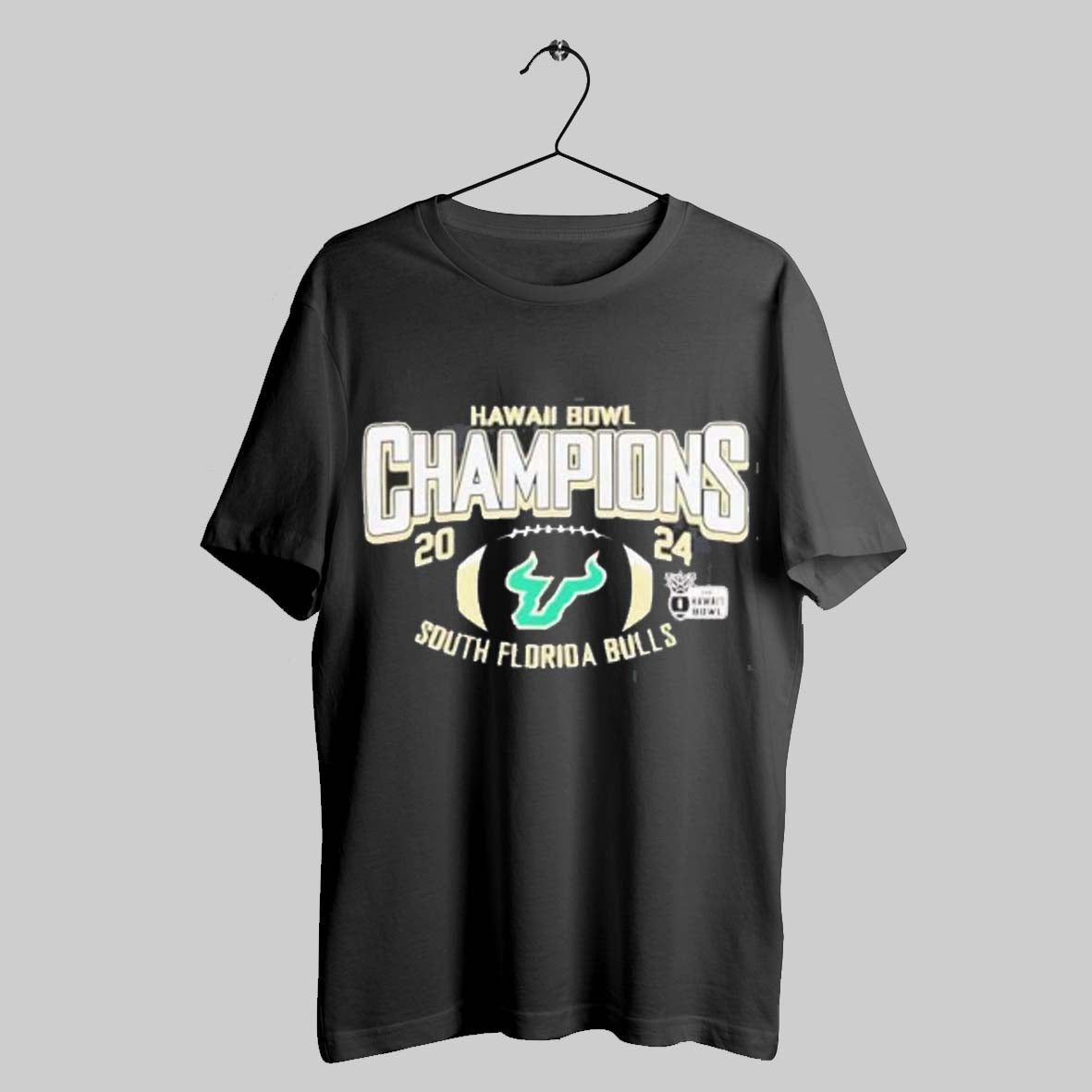 Official South Florida Bulls 2024 Hawaii Bowl Champions Game Ncaa Division Tee