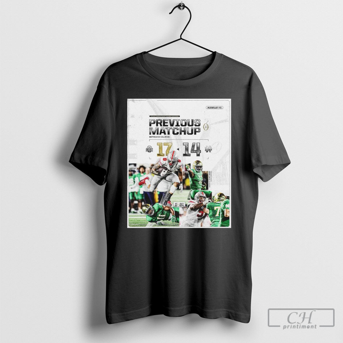 Ohio State Buckeyes Vs Notre Dame Fighting Irish College Playoff National Championship Previous Matchup 2025 Shirts