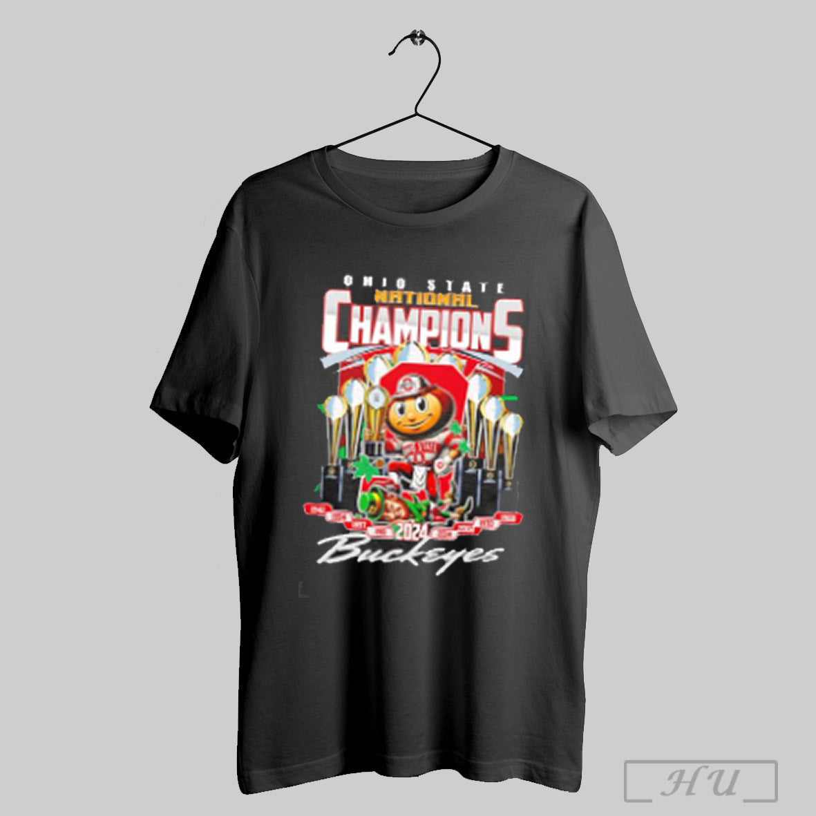 Ohio State National Champions 2024 Buckeyes Trophies Mascot T Shirt Sweatshirt Poster