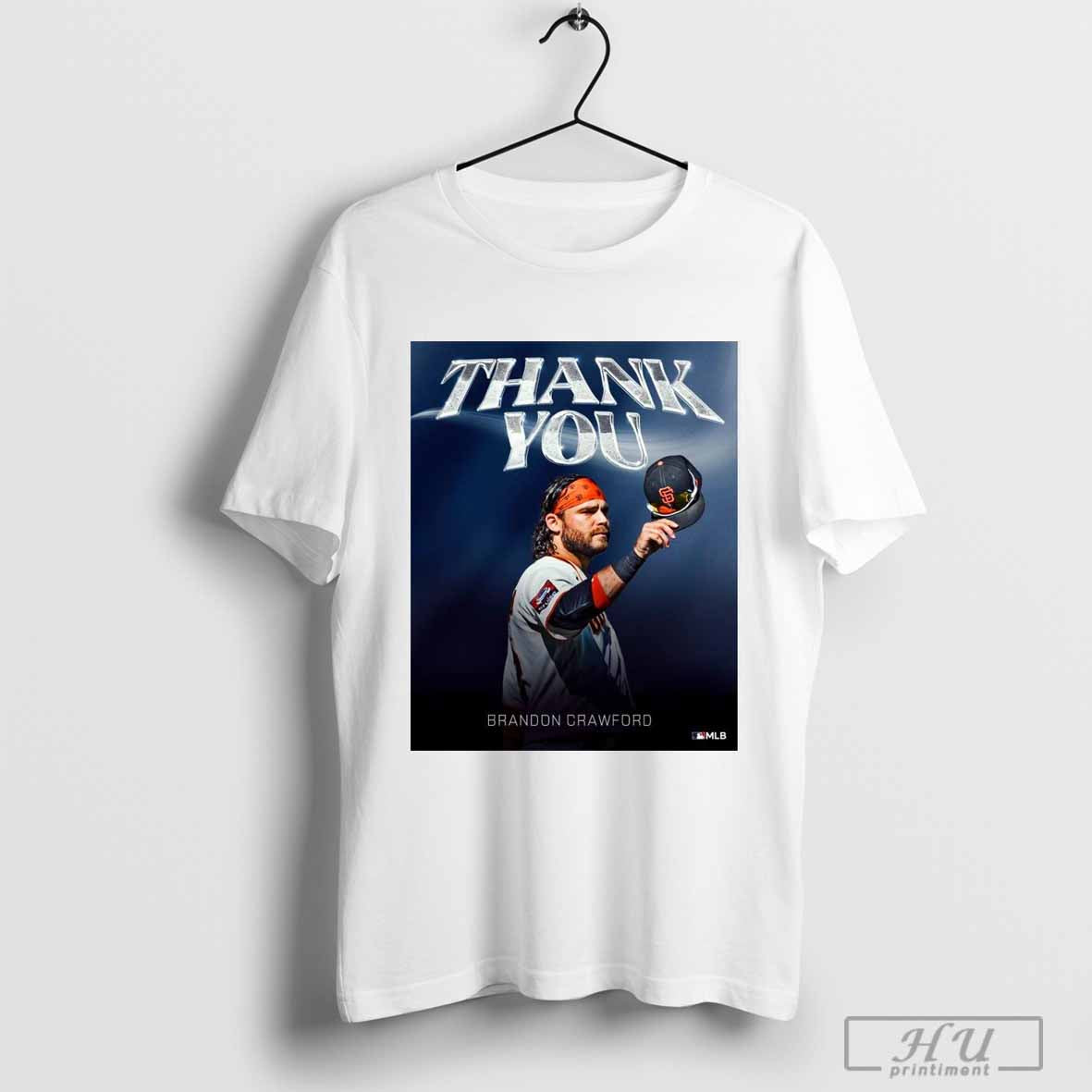 Poster Thank You Brandon Crawford MLB Has Announced His Retirement After 14 seasons and two World Series championships T-shirt