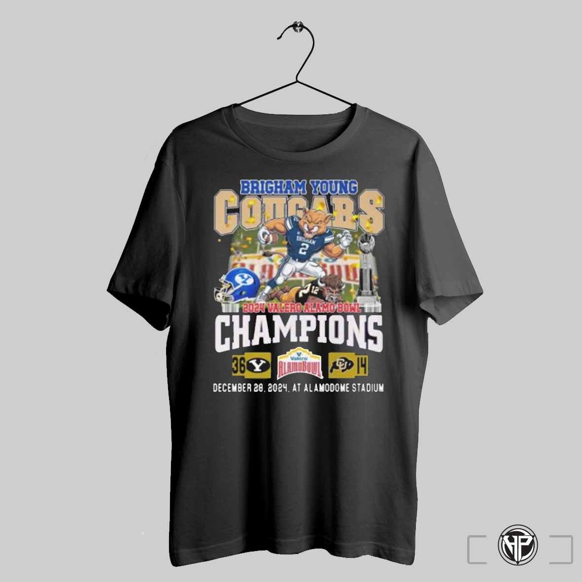 Brigham Young Cougars 2024 Valero Alamo Bowl Champions Mascot T Shirt Trending Sweatshirt