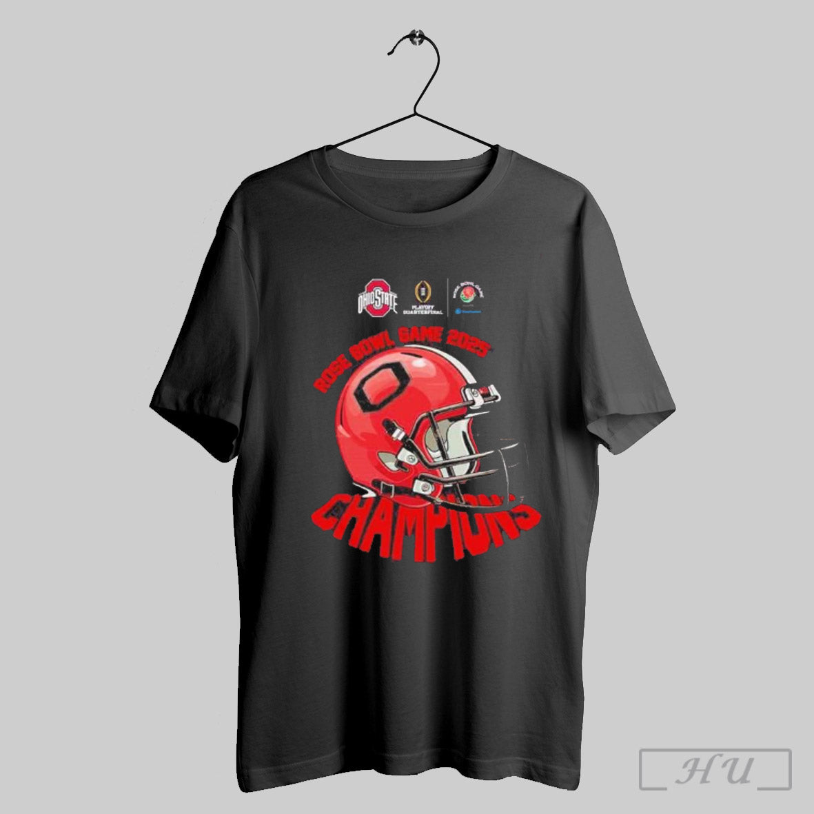 Official Rose Bowl Game Presented By Prudential Cfp Quarterfinal 2025 Champions Ohio State Buckeyes T Shirt