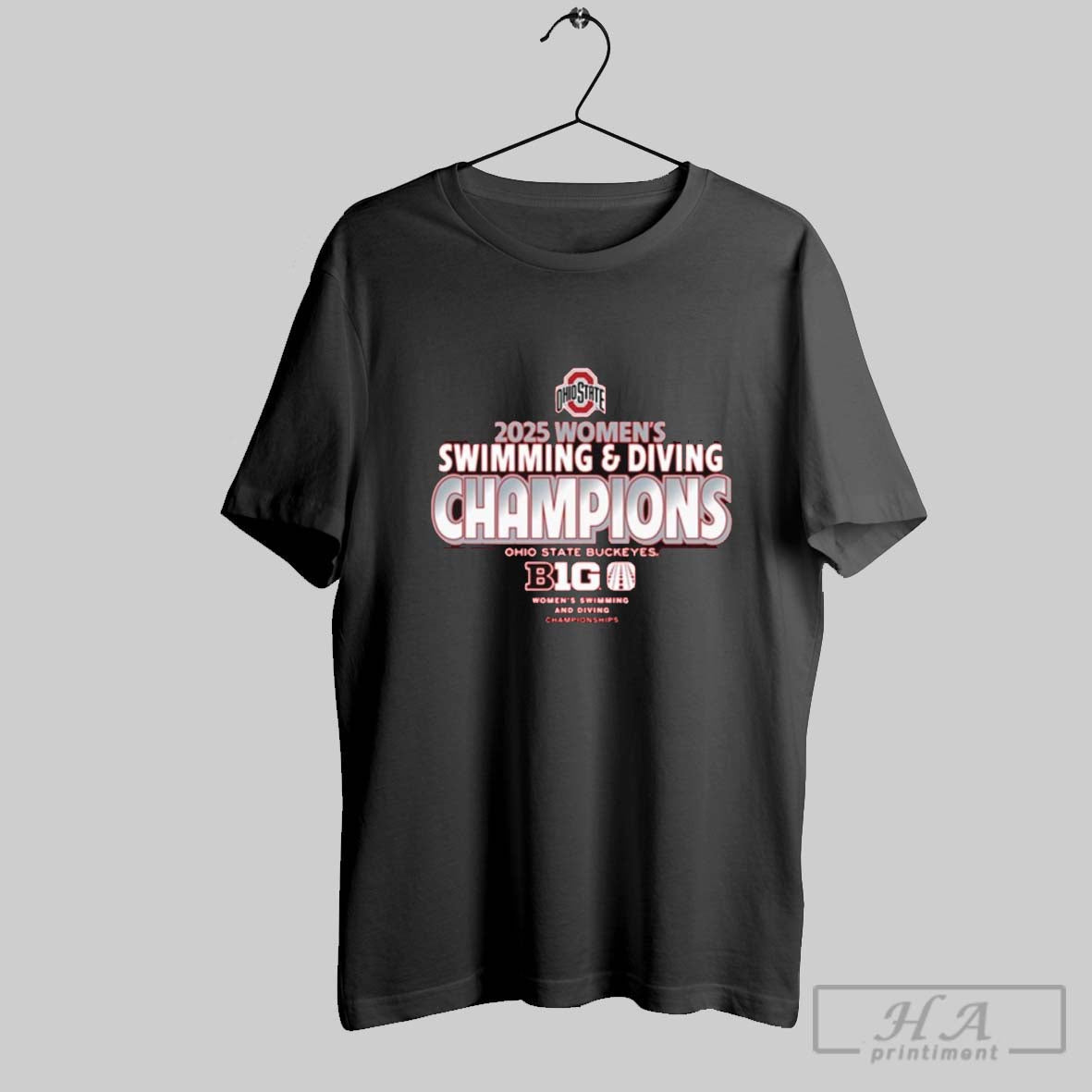 Ohio State Buckeyes 2025 Womens Swimming And Diving Champions Big Ten T Shirt