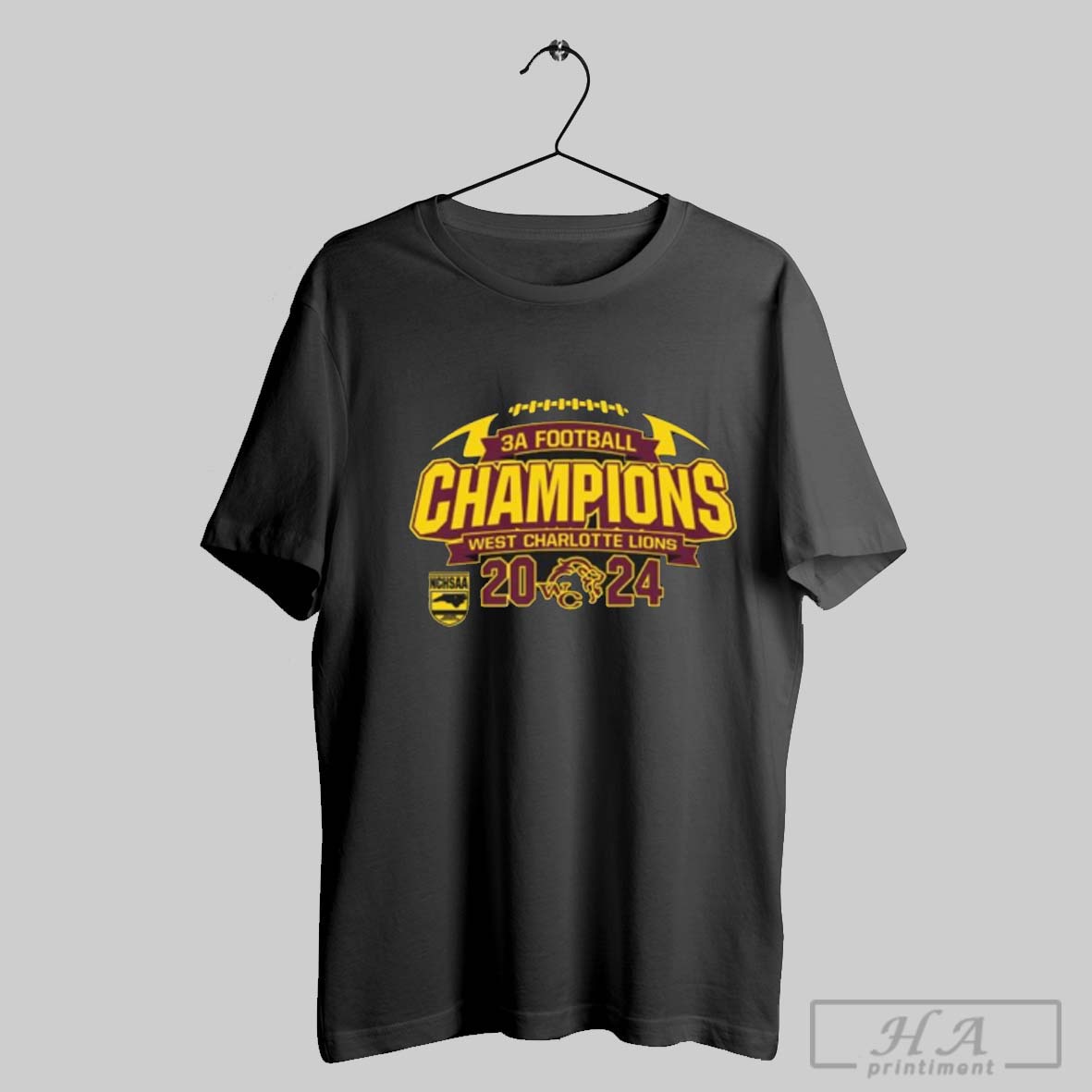 Official West Charlotte Lions 2024 3a Football Champions Shirt