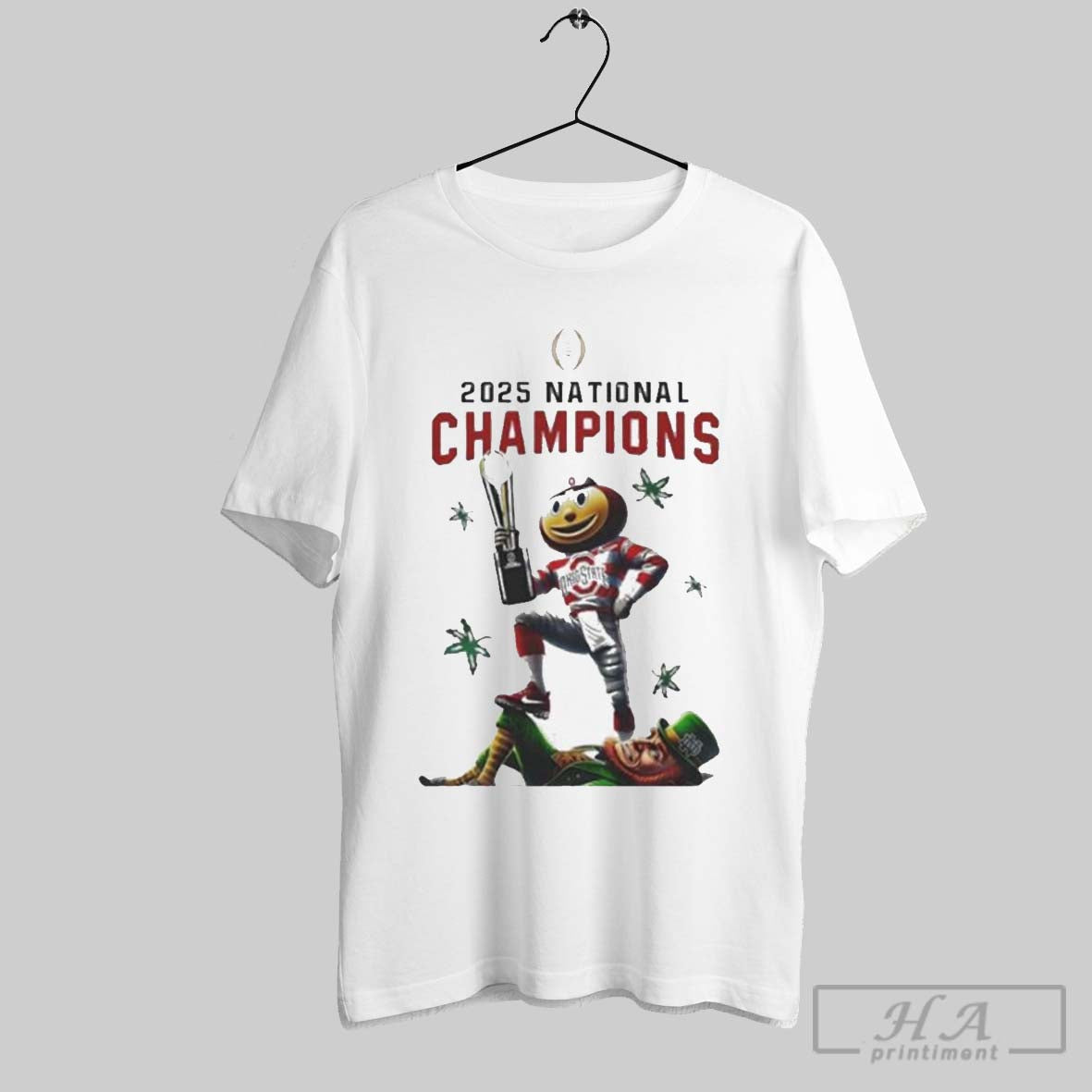 2025 National Champions King Ohio State Buckeyes Vs Notre Dame Fighting Irish Mascots Shirt