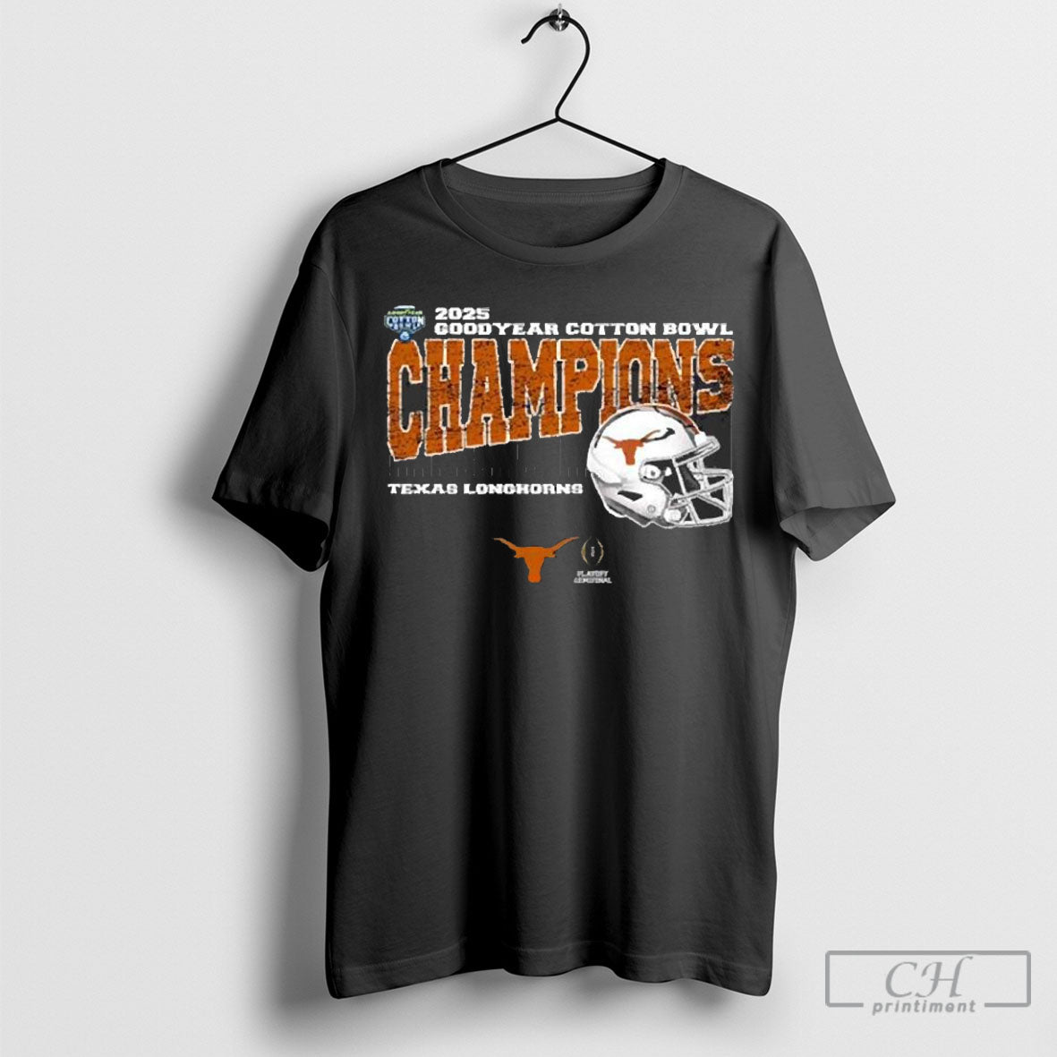 Official Texas Longhorns 2025 Cotton Bowl Classic Champions College Football Playoff Semifinal Vintage Style With Helmet Unisex Shirts