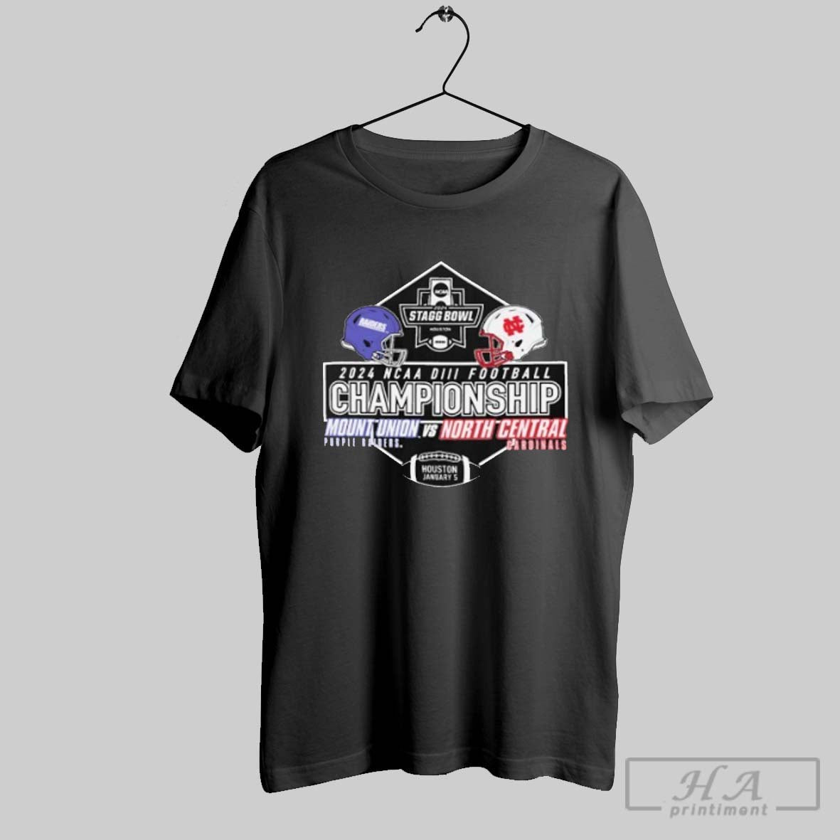 2024 Ncaa Diii Football Championship Mount Union Vs North Central Football Shirt