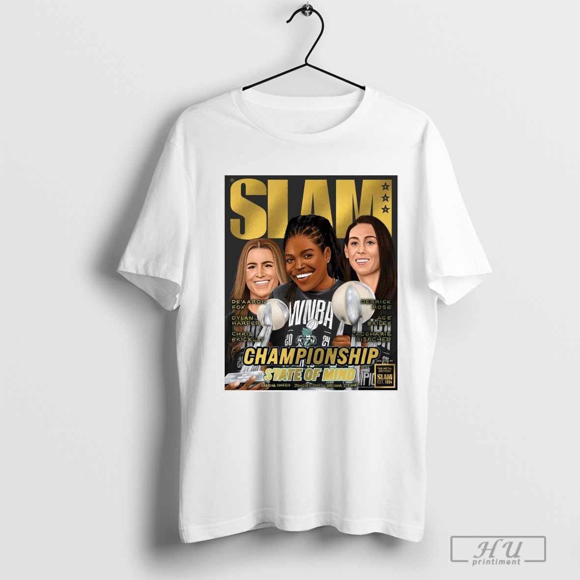 SLAM 253 Gold Metal x Playa Society Cover Championship State Of Mind New York Liberty WNBA 2024 Poster T-shirt