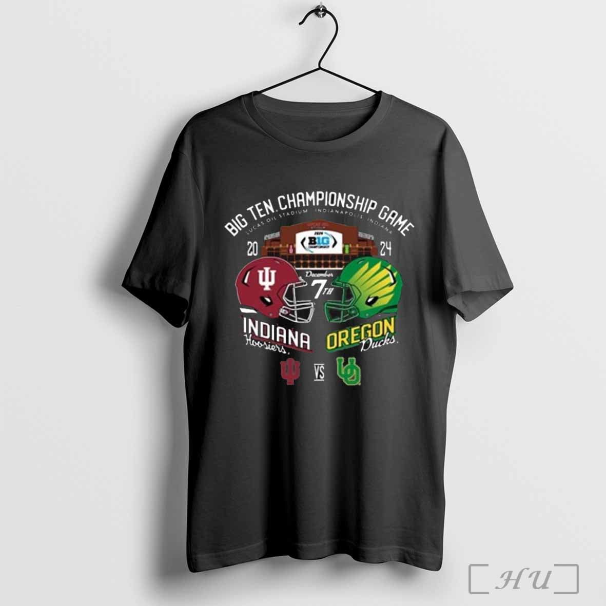 2024 Big Ten Football Championship Game Lucas Oil Stadium Indiana Hoosiers Vs Oregon Ducks Dec 7th T-shirt