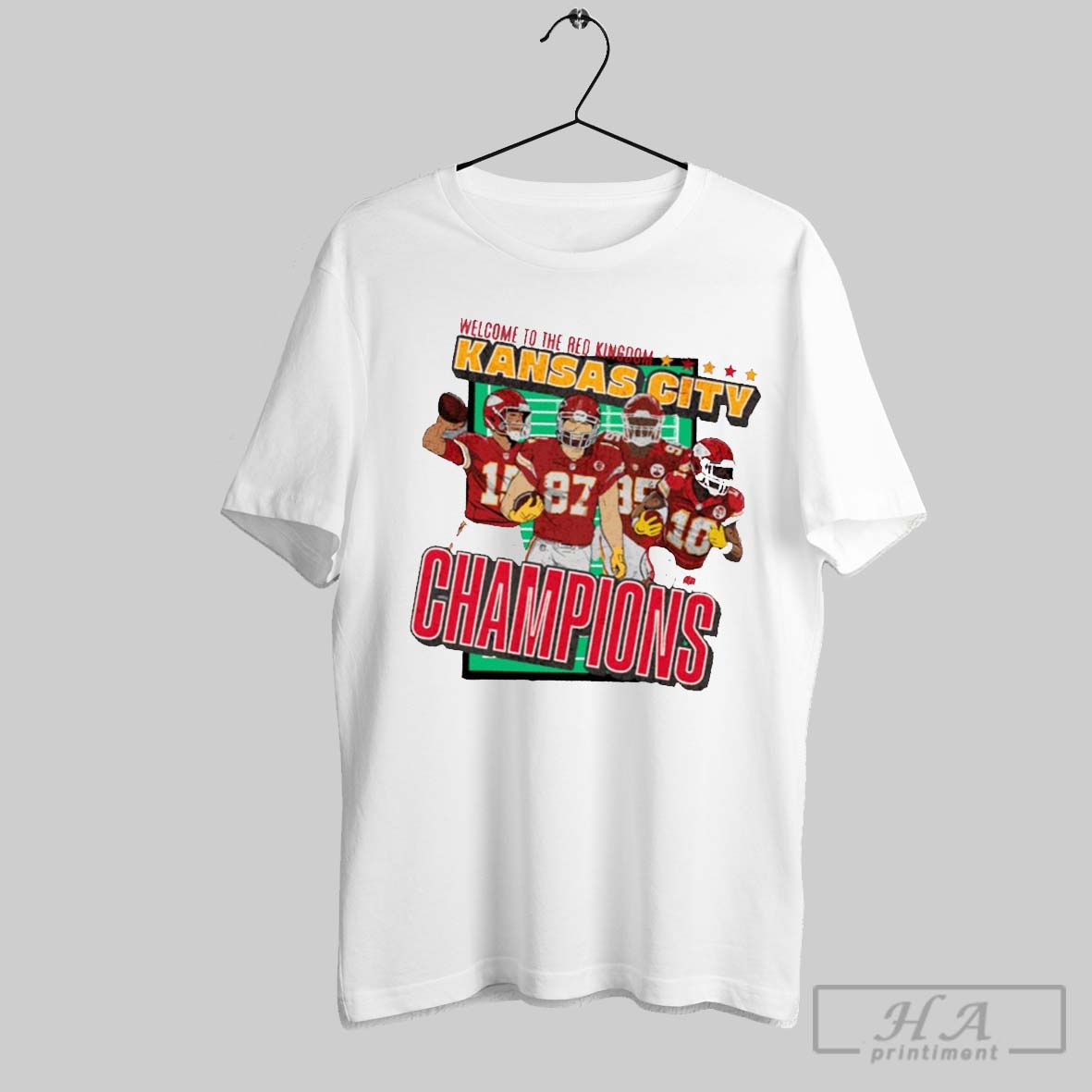 Official Welcome To The Red Kingdom Kansas City Chiefs Champions Players Vintage Painting T Shirt