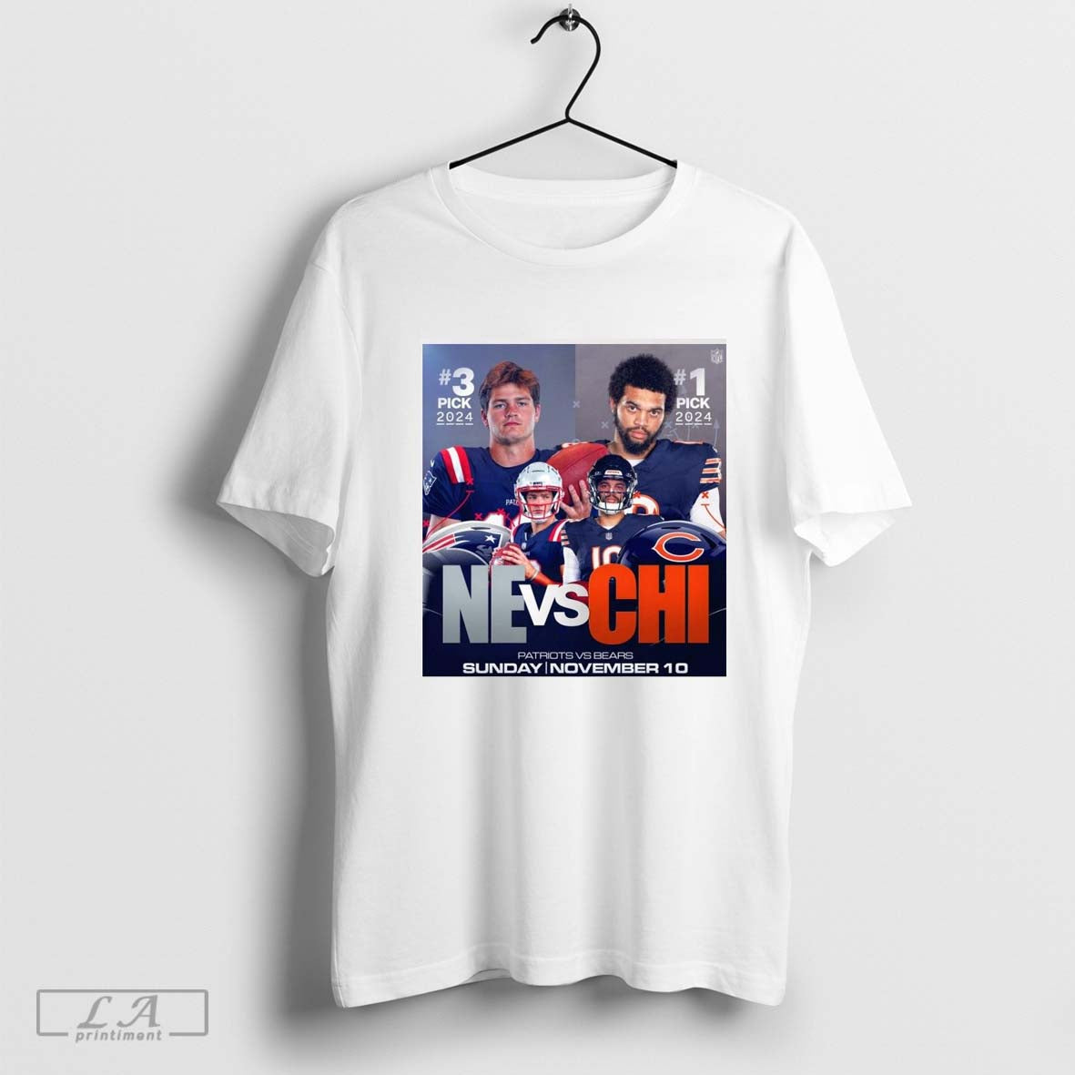 3 Pick 2024 New England Patriots vs 1 Pick 2024 Chicago Bears Sunday November 10 Poster t-shirt