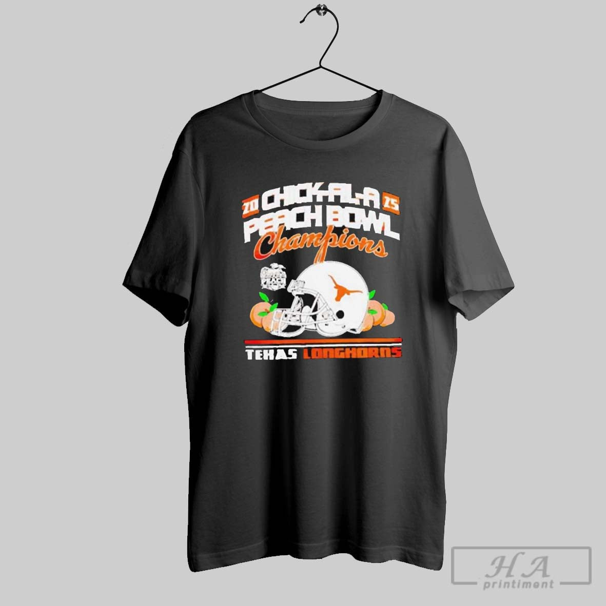 Official Texas Longhorns Champions 2025 Chick Fil A Peach Bowl Helmet Shirt