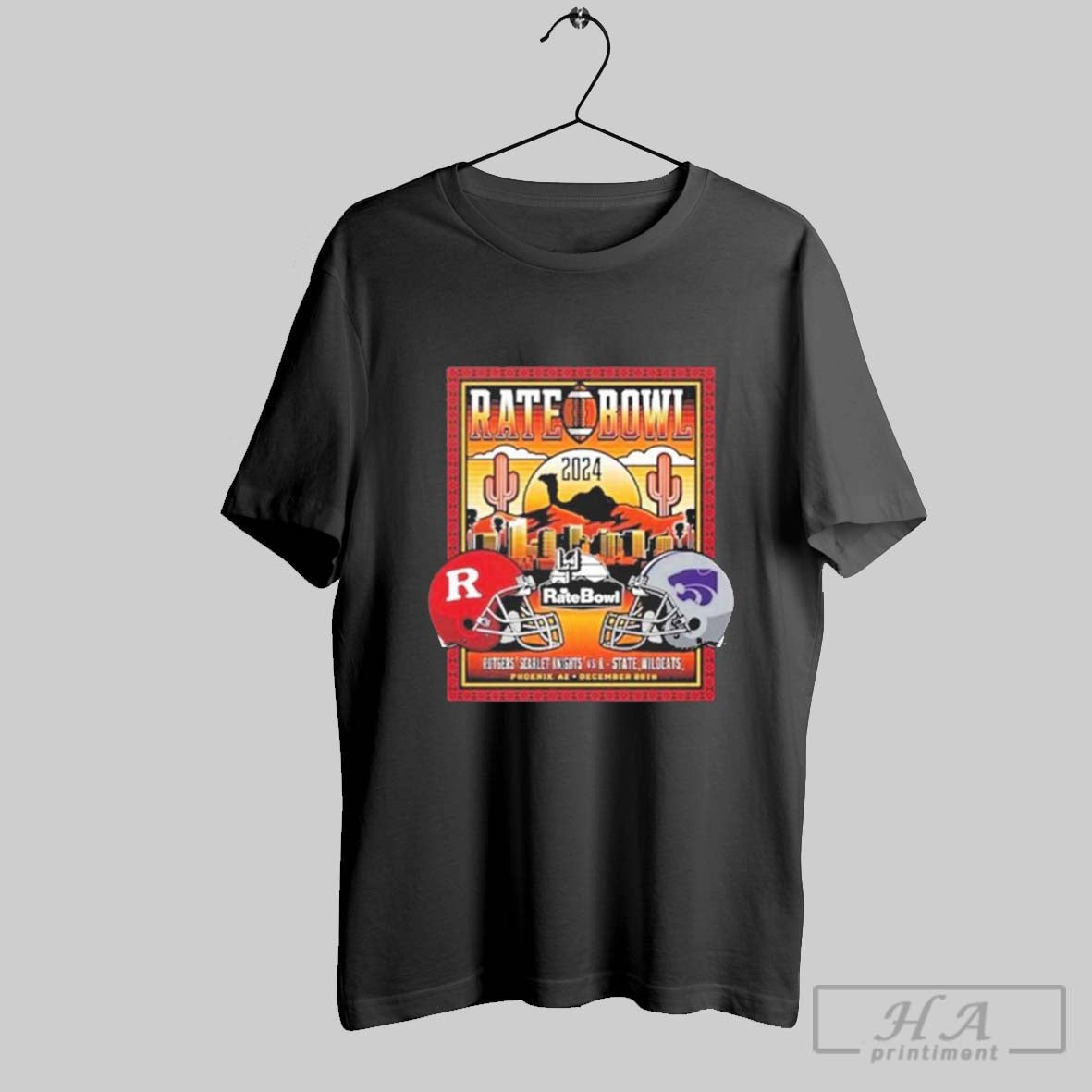 2024 Rate Bowl Matchup Camelback Scarlet Knights Rutgers Head To Head K State Wildcats Shirt
