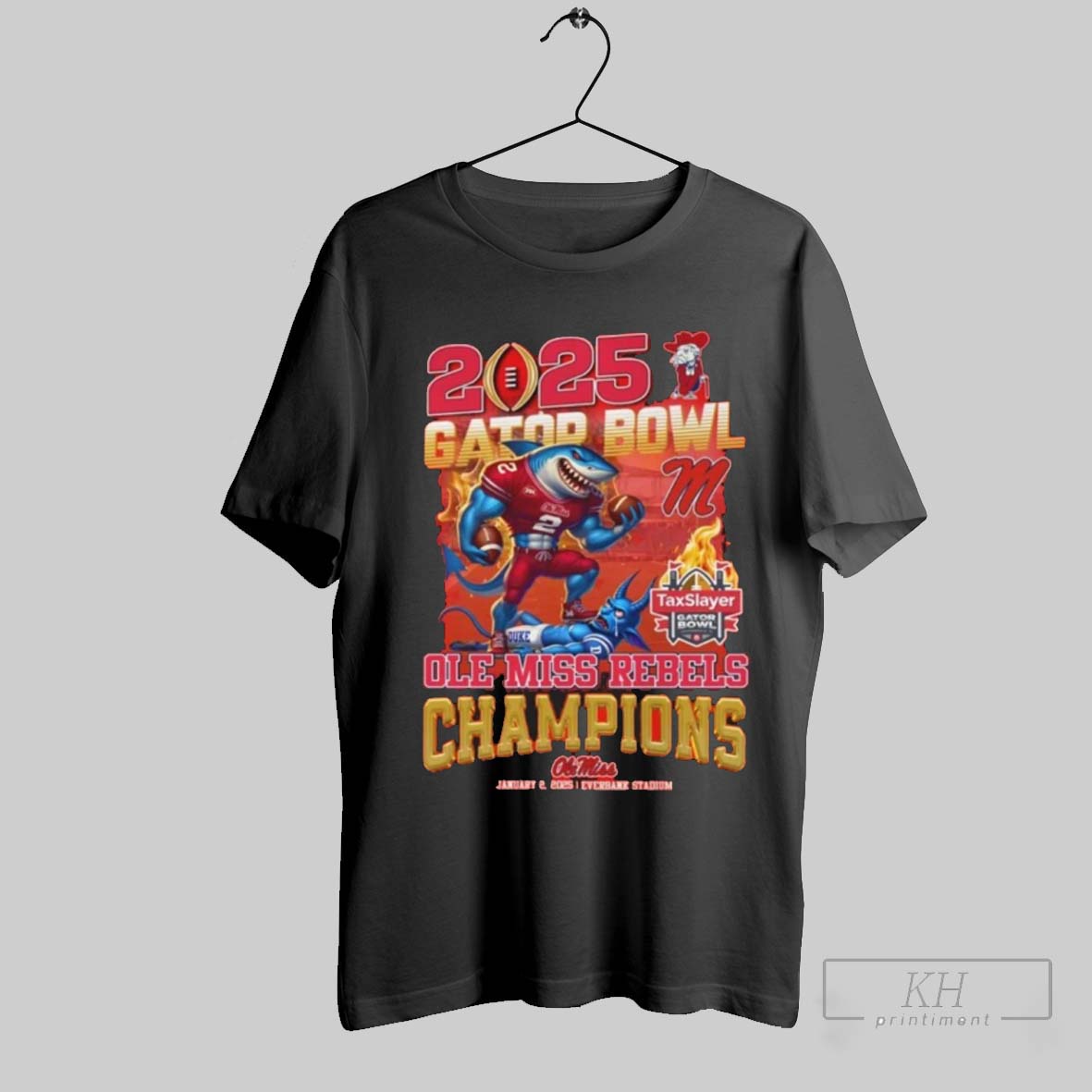 2025 Gator Bowl Ole Miss Rebels Champions Taxslayer T Shirt