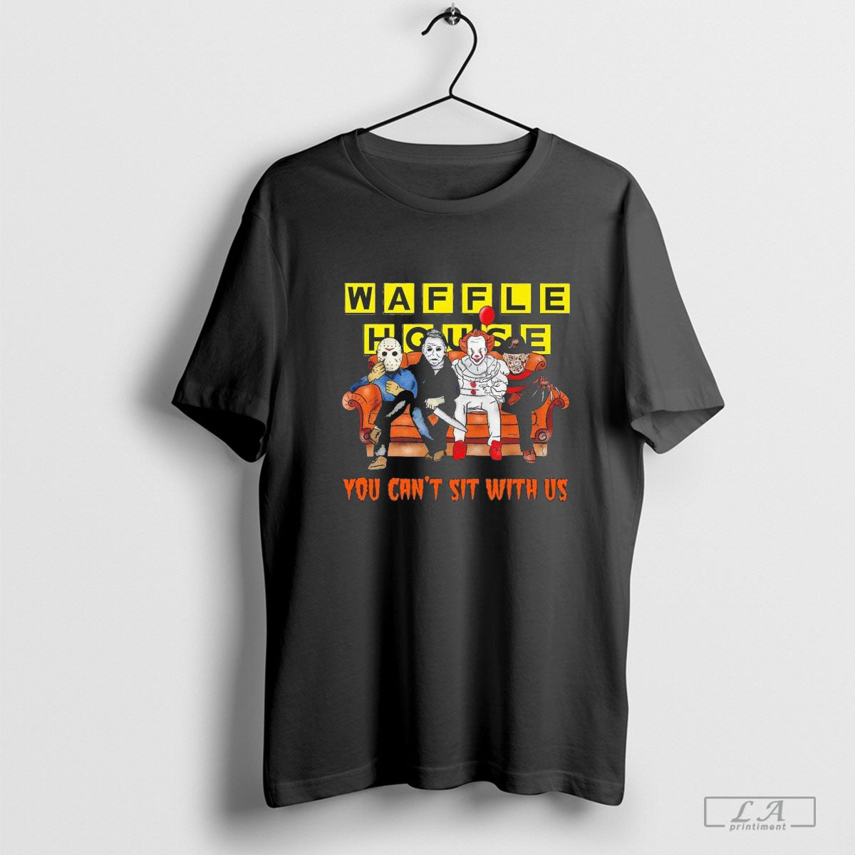 Waffle House You Can’t Sit With Us Horror Character Halloween Shirt
