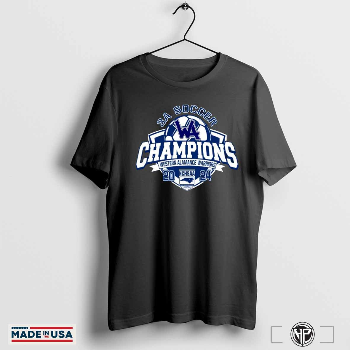 Official Western Alamance Warriors 2024 NCHSAA Division 3A Soccer Champions T-Shirt